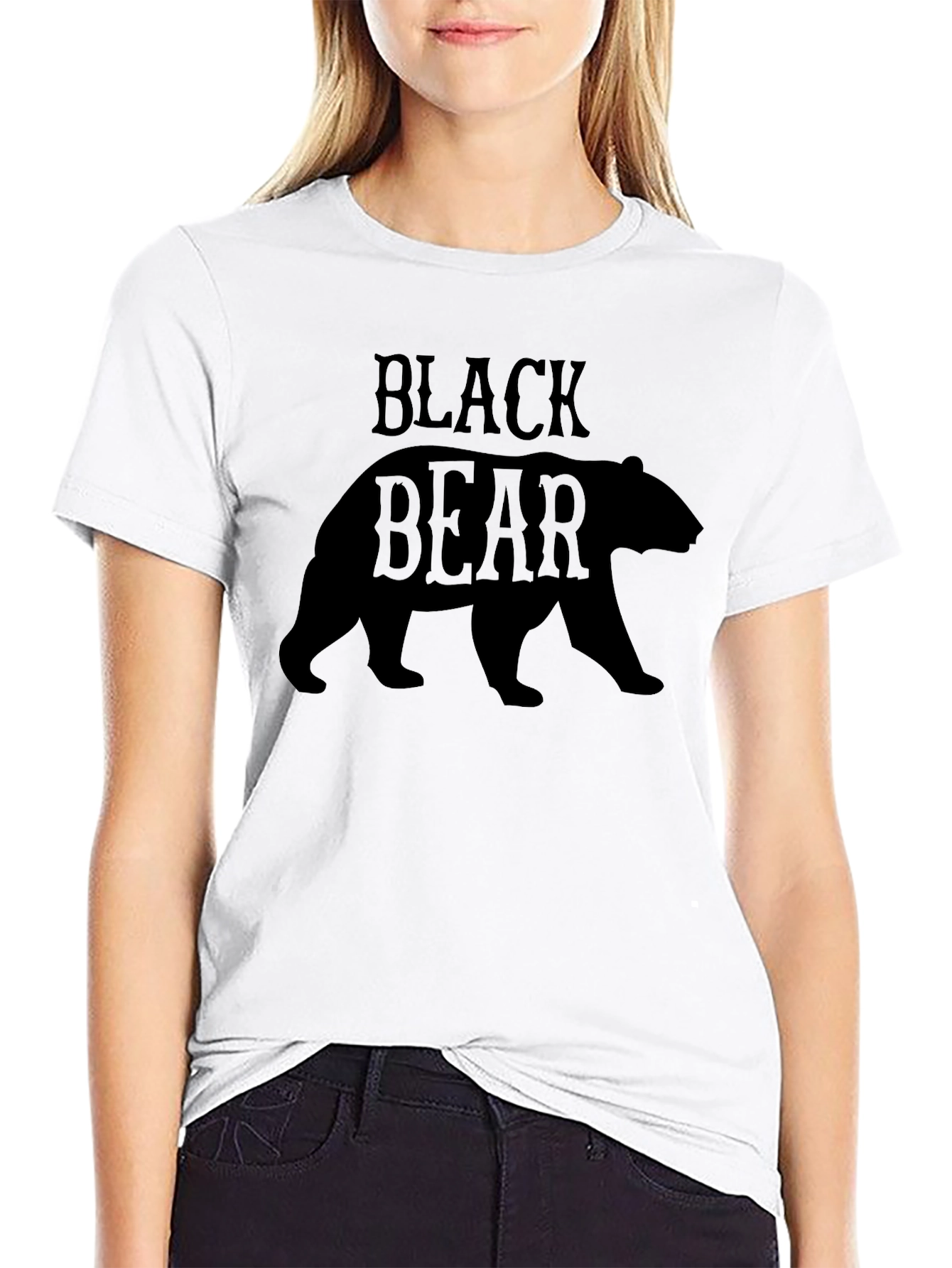 Black Black Bear Graphic Tee - Stylish Wildlife Design view 9