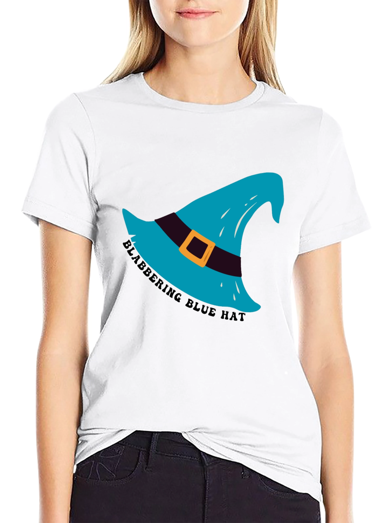 Black Blabbering Blue Hat Graphic Tee - Black view 9