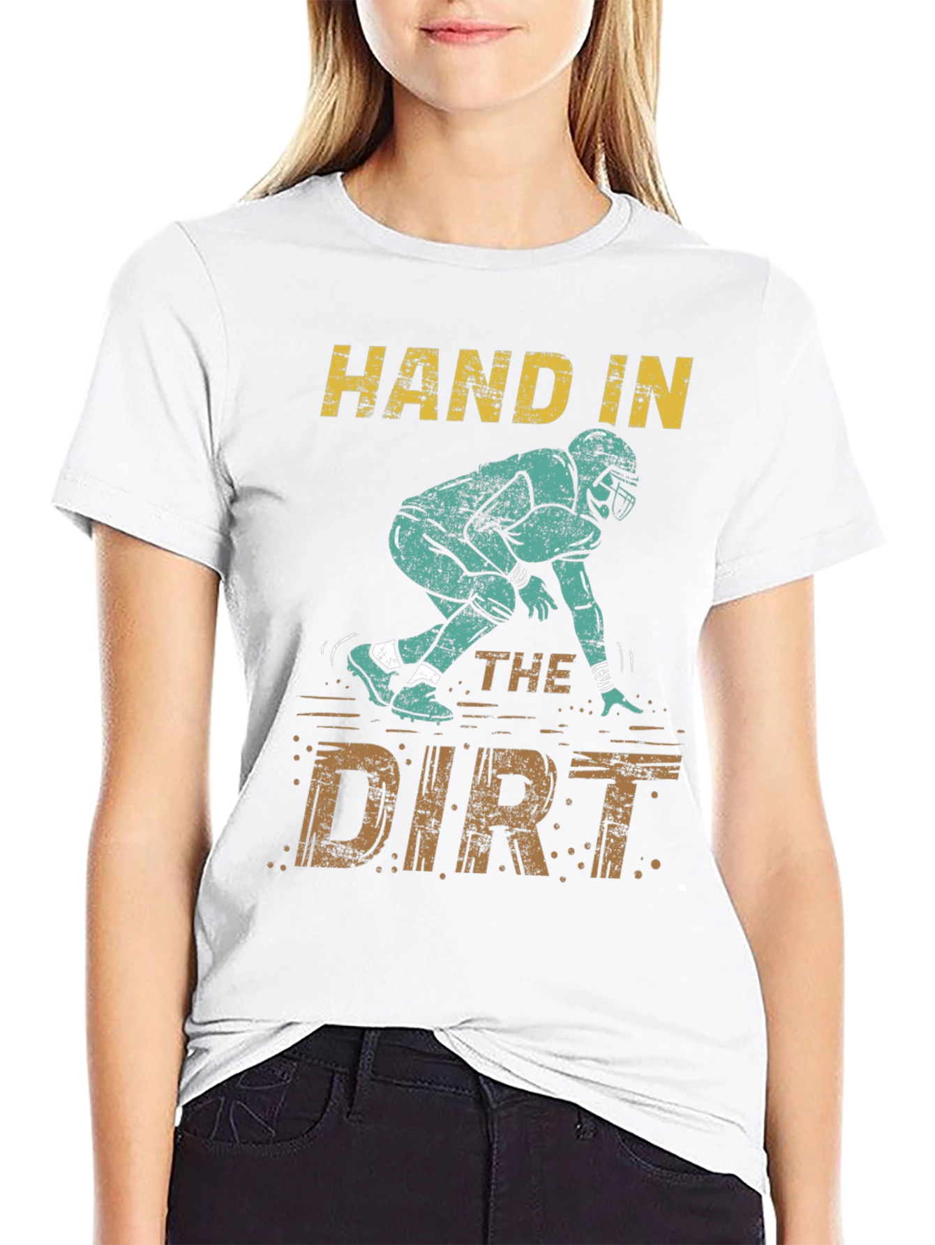 Black Hand in the Dirt Football T-Shirt view 9