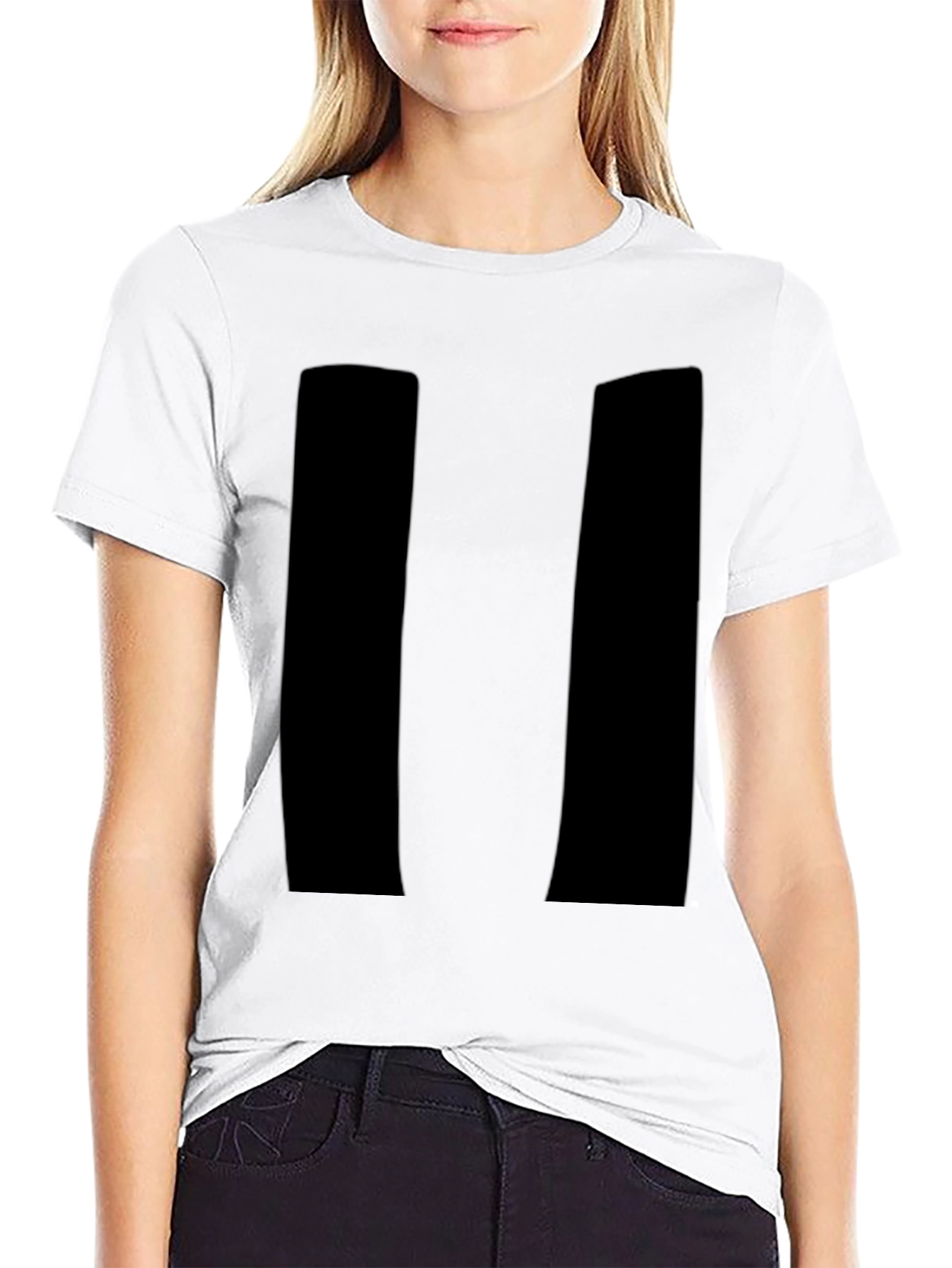 Black Men's Black Pause Symbol Graphic Tee view 9