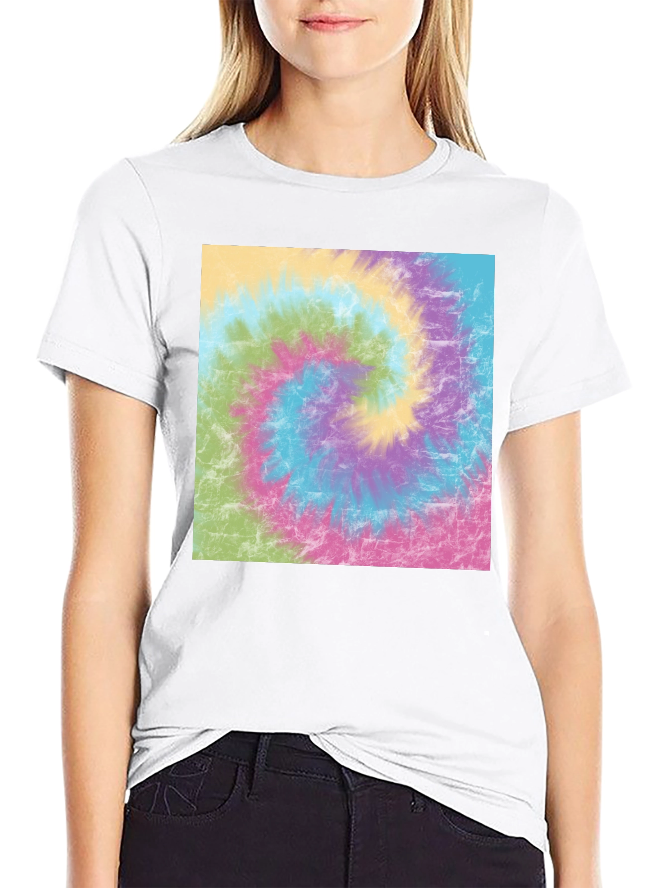 Black Tie Dye Swirl Graphic Tee - Casual Comfort view 9