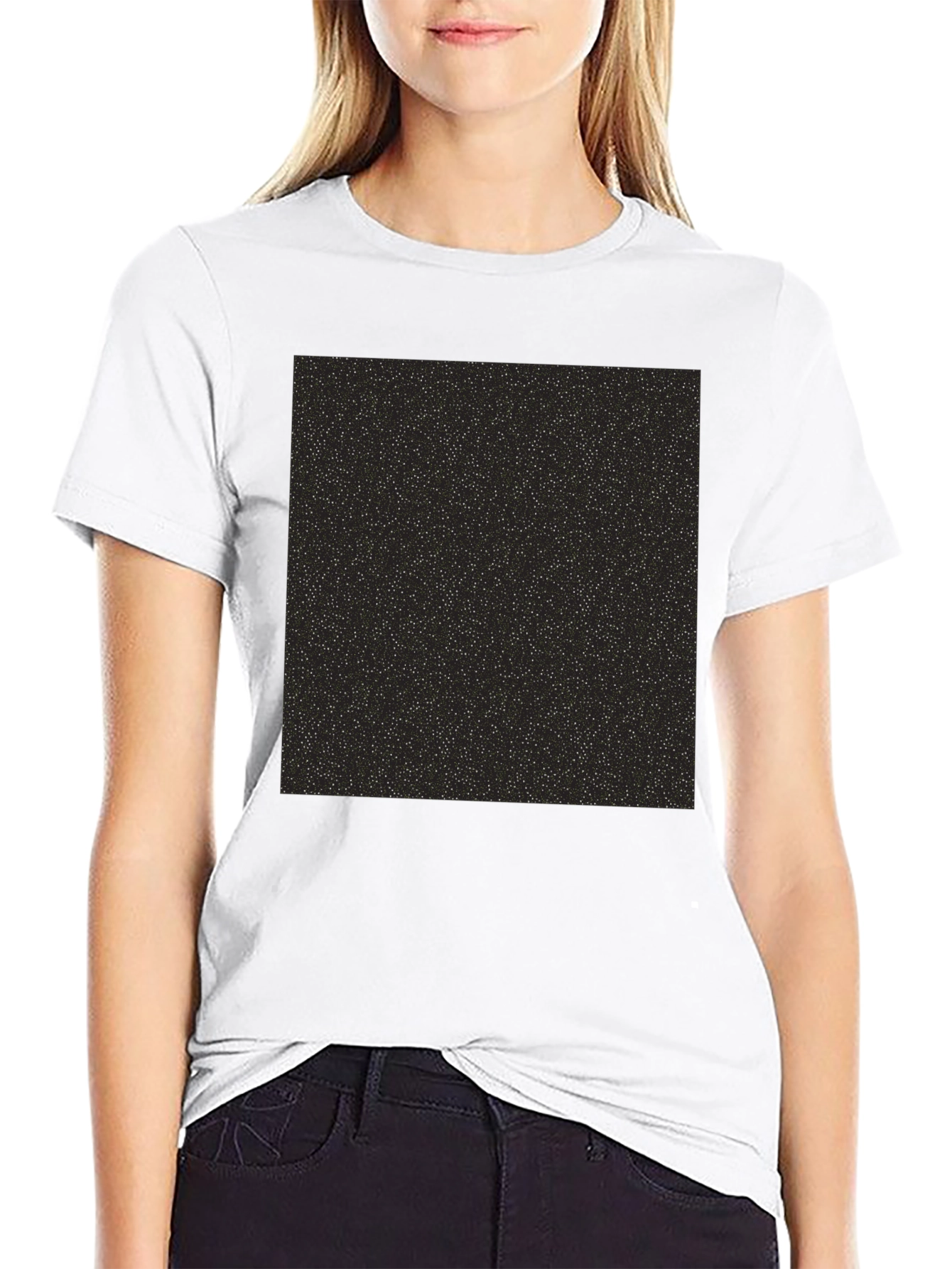 Black Black T-Shirt with Starry Print view 9