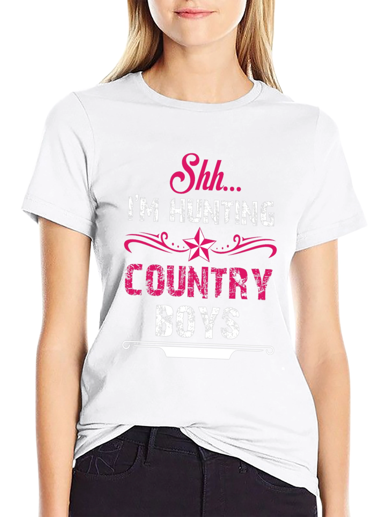 Black Shh I'm Hunting Country Boys Black T-Shirt view 9