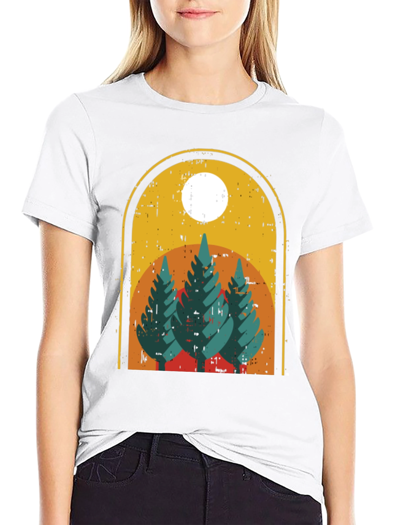 Black Vintage Forest T-Shirt - Nature Graphic Tee view 9
