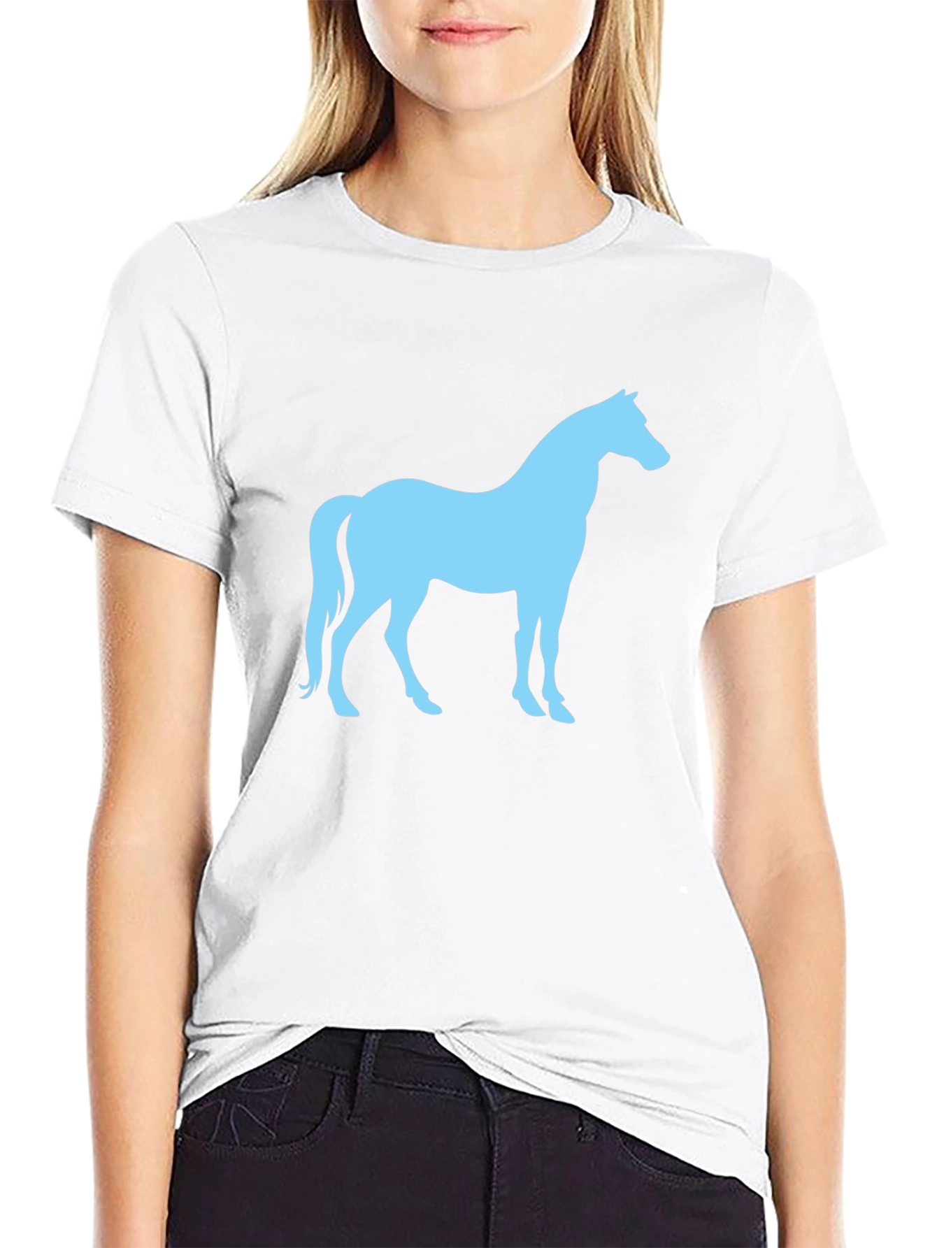 Black Horse Silhouette Graphic T-Shirt - Black view 9