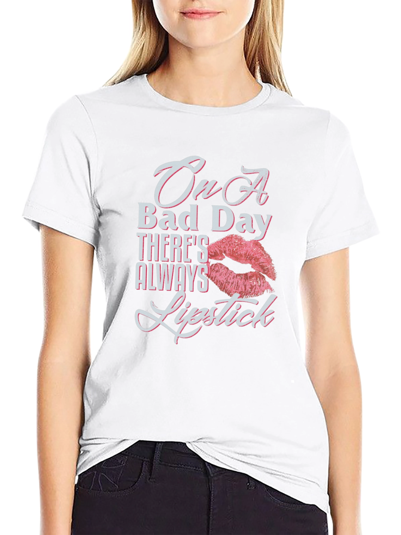 Black On A Bad Day Lipstick T-Shirt view 9