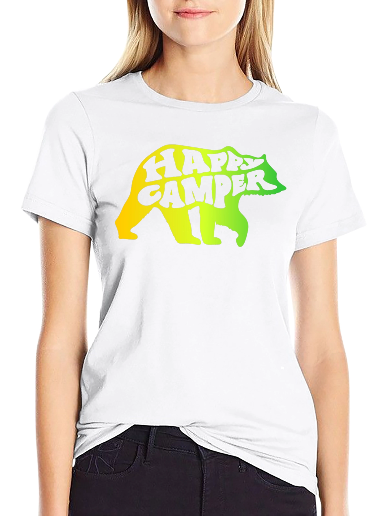 Black Happy Camper Bear Graphic Tee view 9