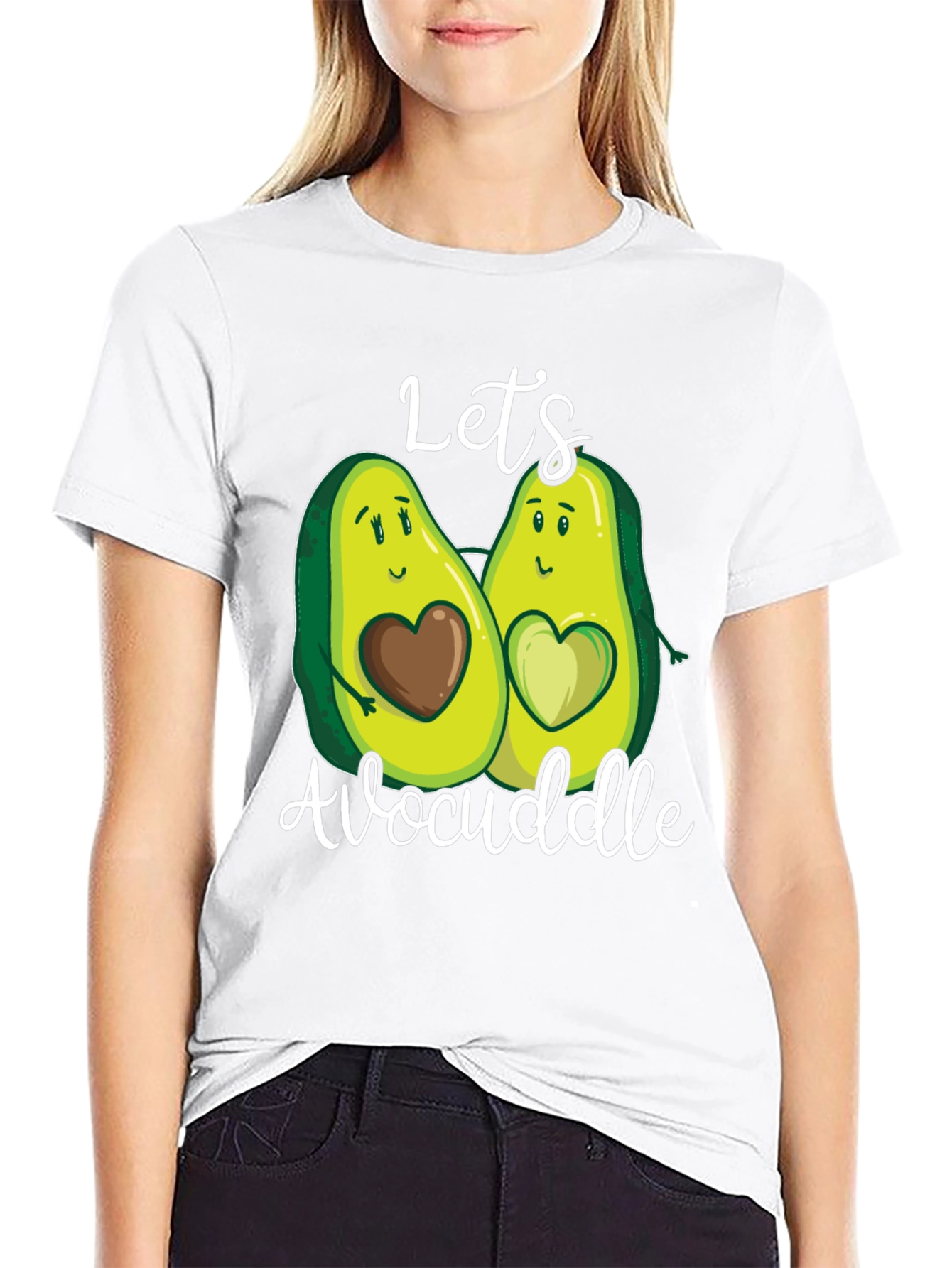 Black Let's Avocuddle T-Shirt view 9