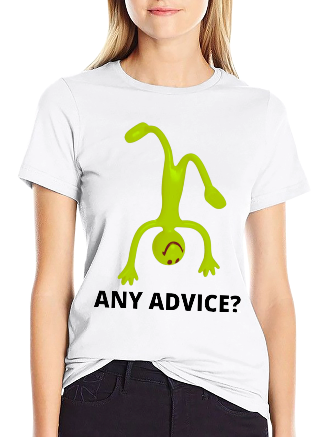 Black Any Advice? Funny Graphic Tee view 9