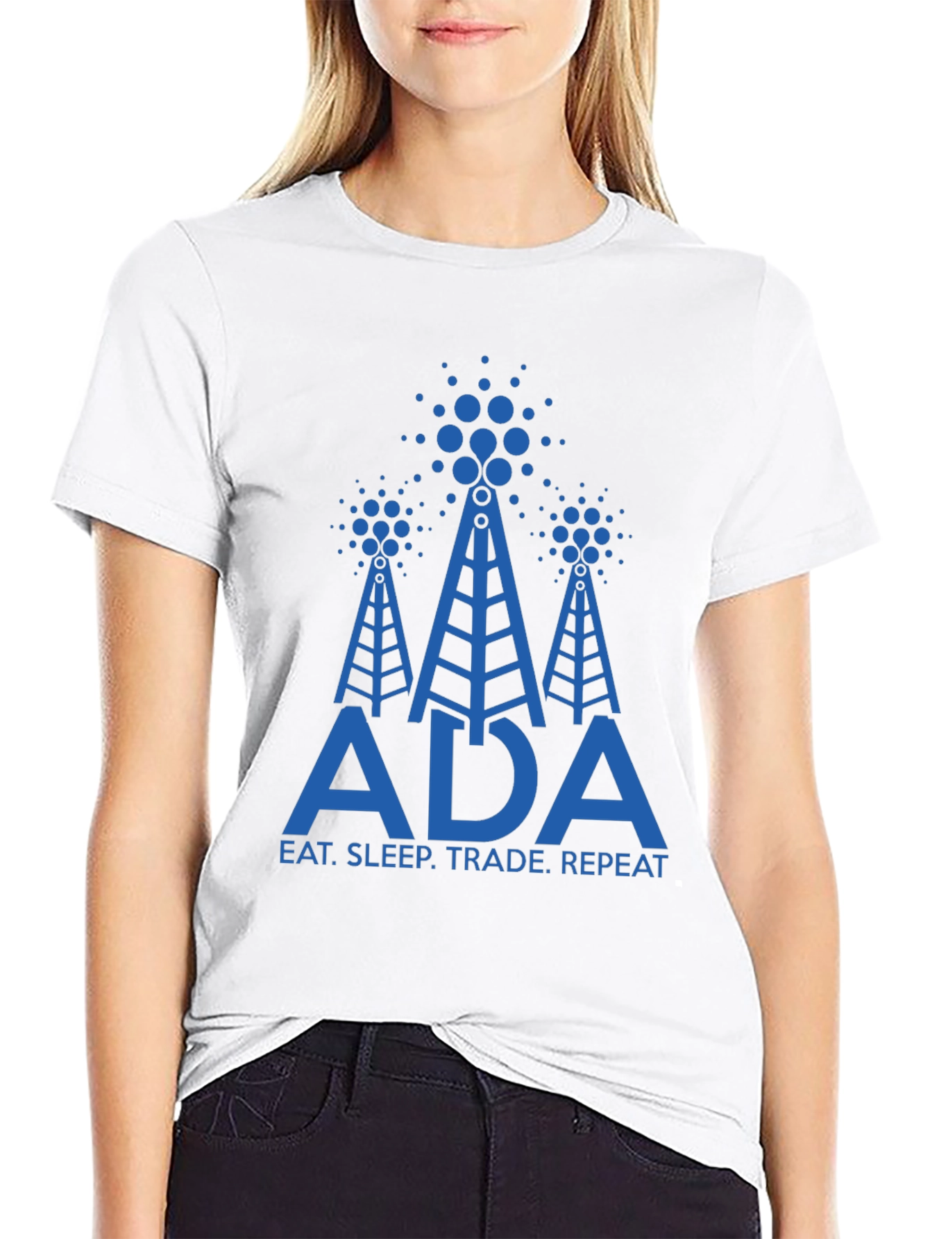 Black ADA Cryptocurrency Black T-Shirt view 9
