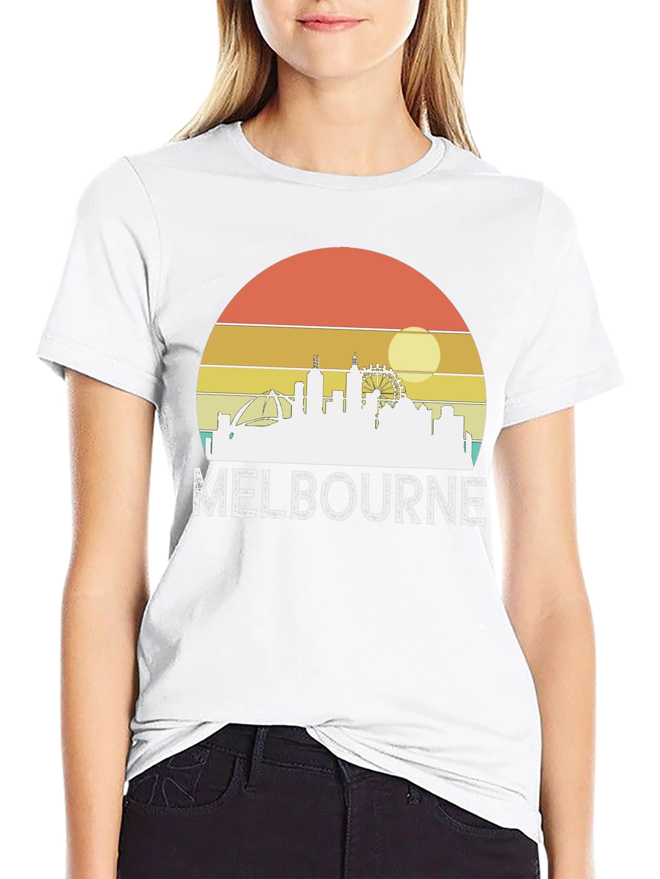 Melbourne Skyline Retro Graphic Tee - 9