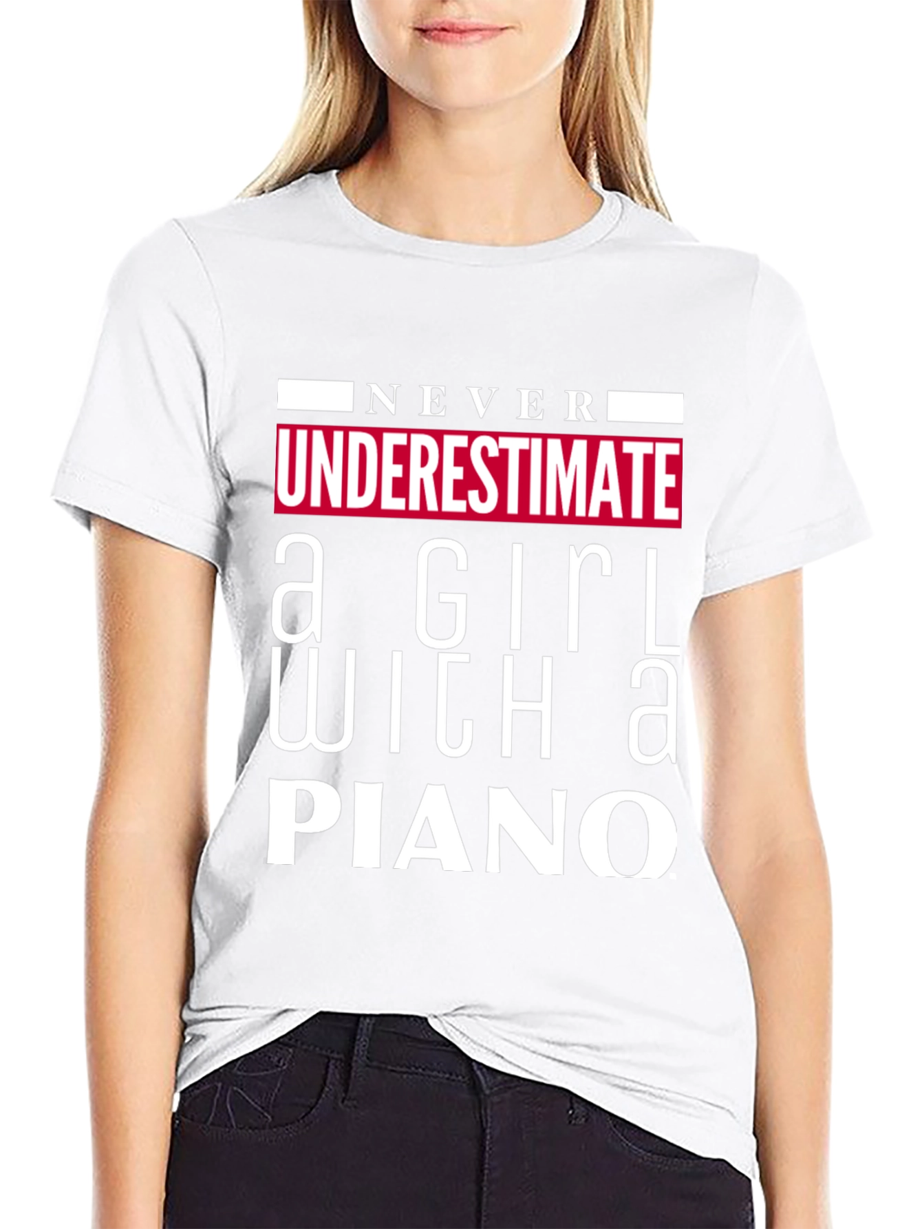 Black Never Underestimate Girl With A Piano T-Shirt view 9