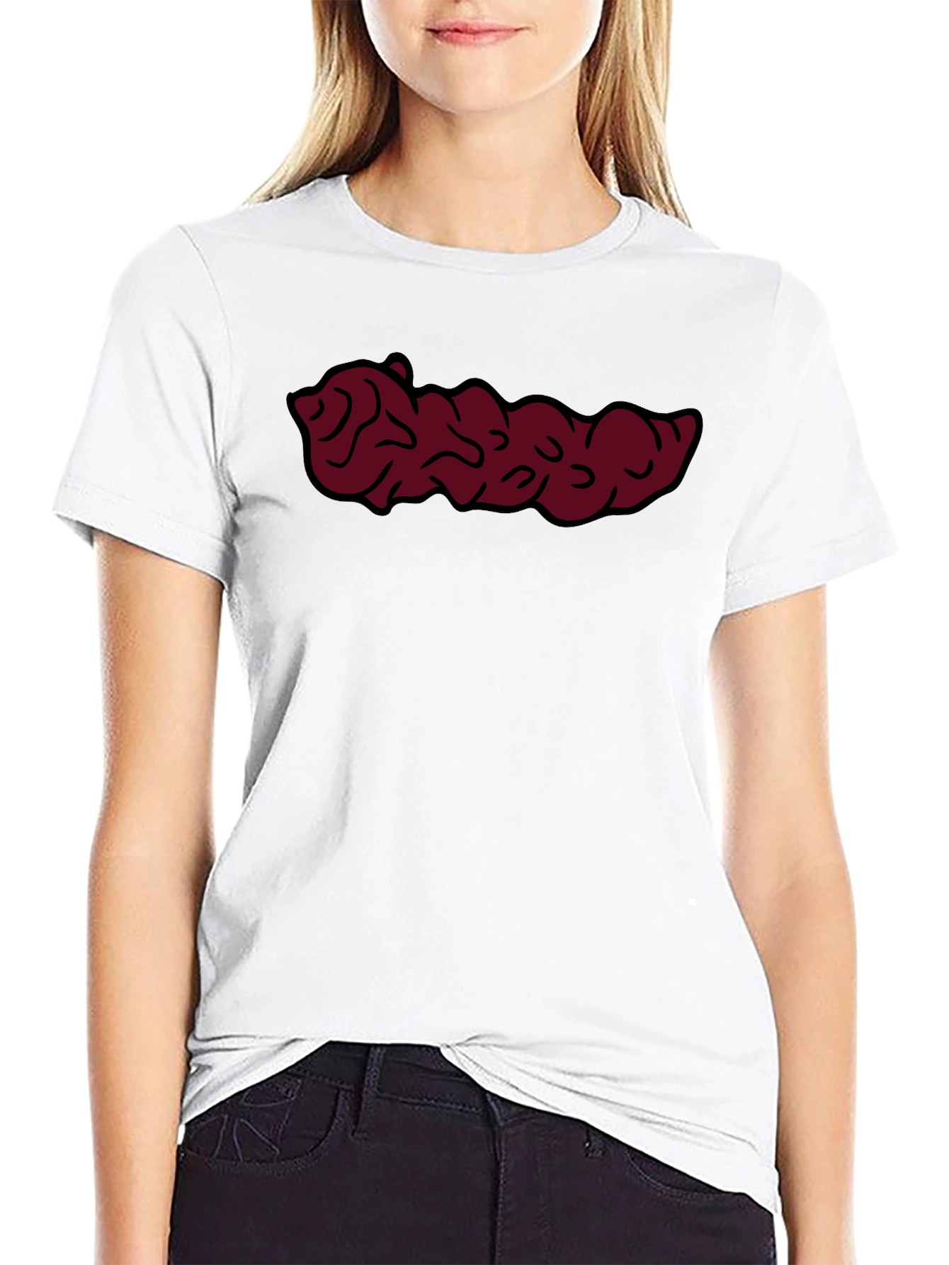 Black Mens Black T-Shirt with Abstract Red Design view 9