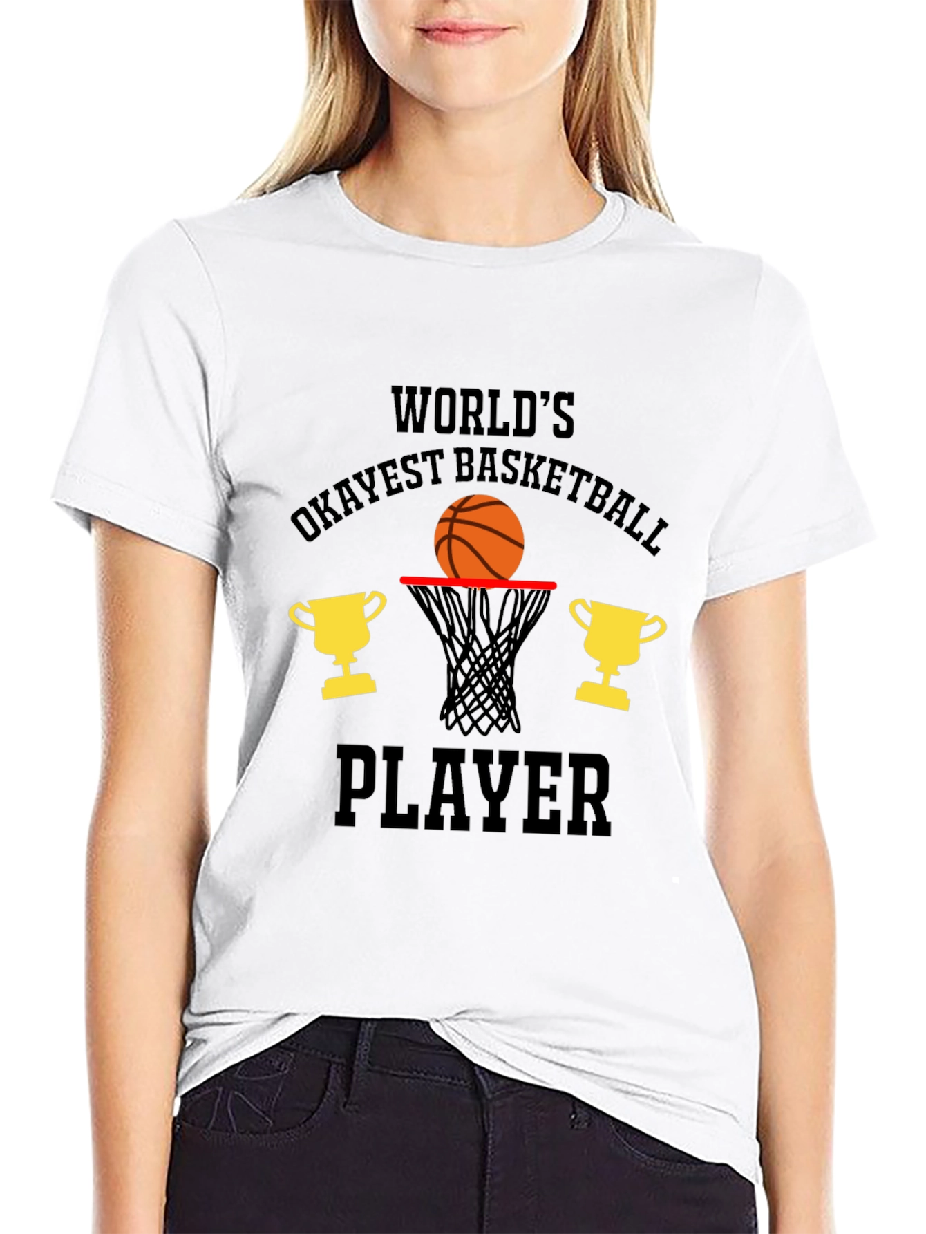 Black Okayest Basketball Player T-Shirt view 9