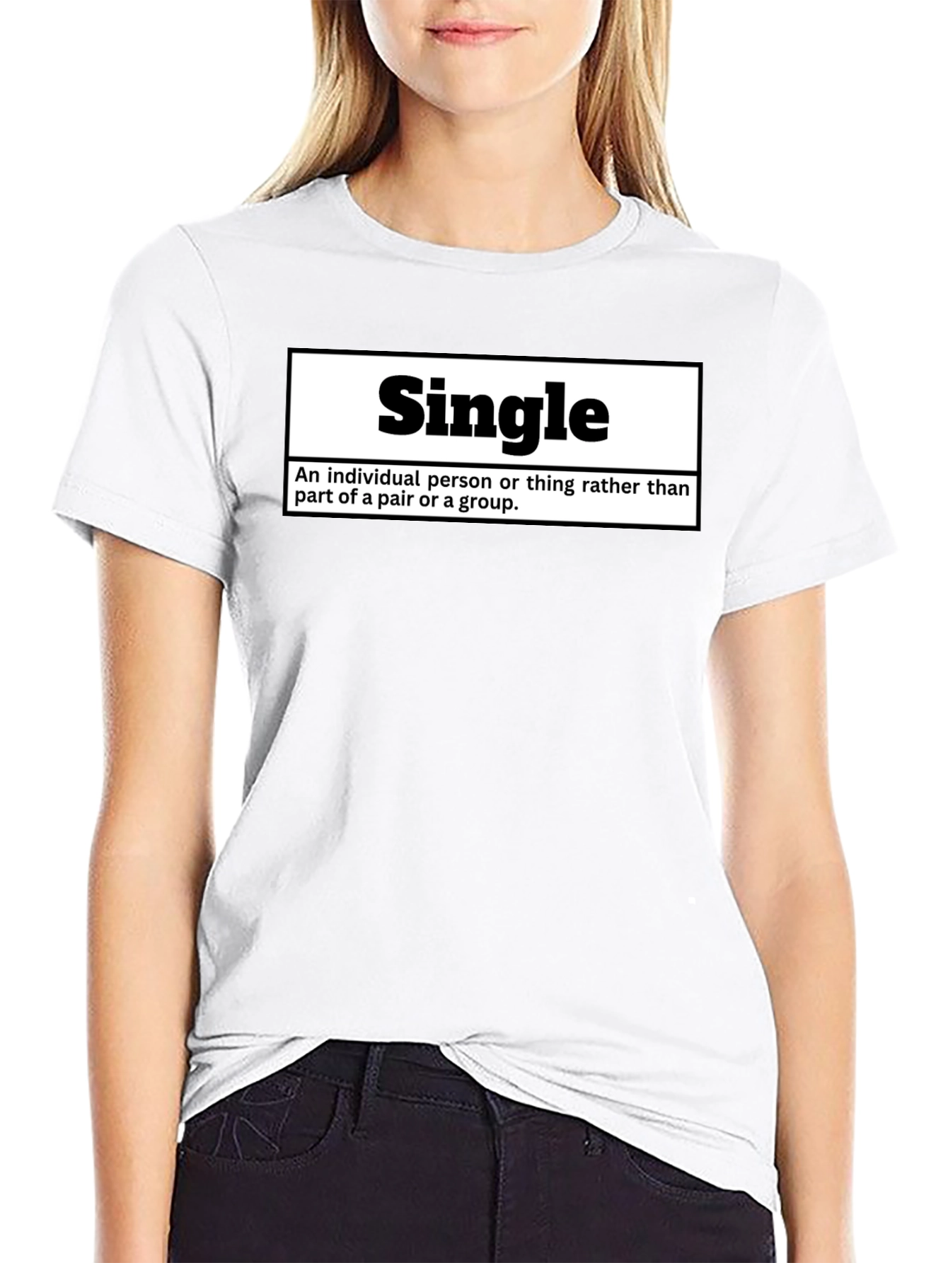 Black Single Definition T-Shirt - Funny Relationship Status Tee view 9