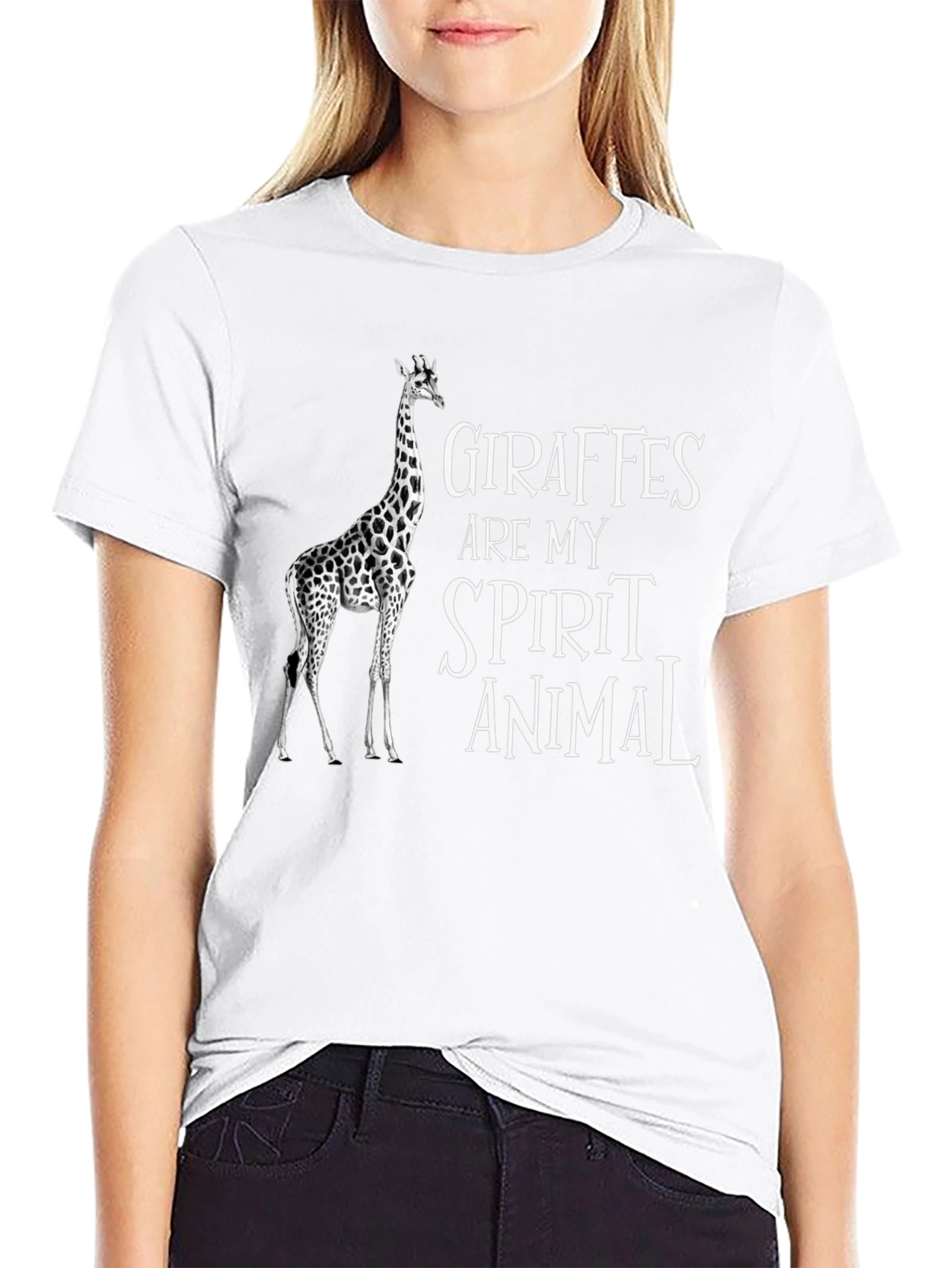 Black Giraffes Are My Spirit Animal T-Shirt view 9