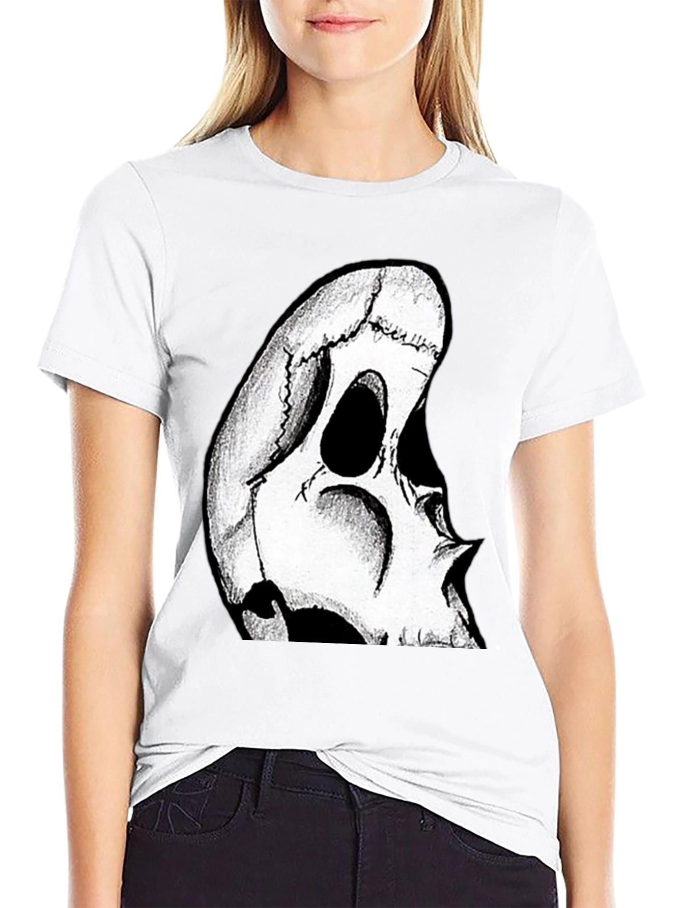 Black Skull Graphic Tee - Men's Black T-Shirt view 9