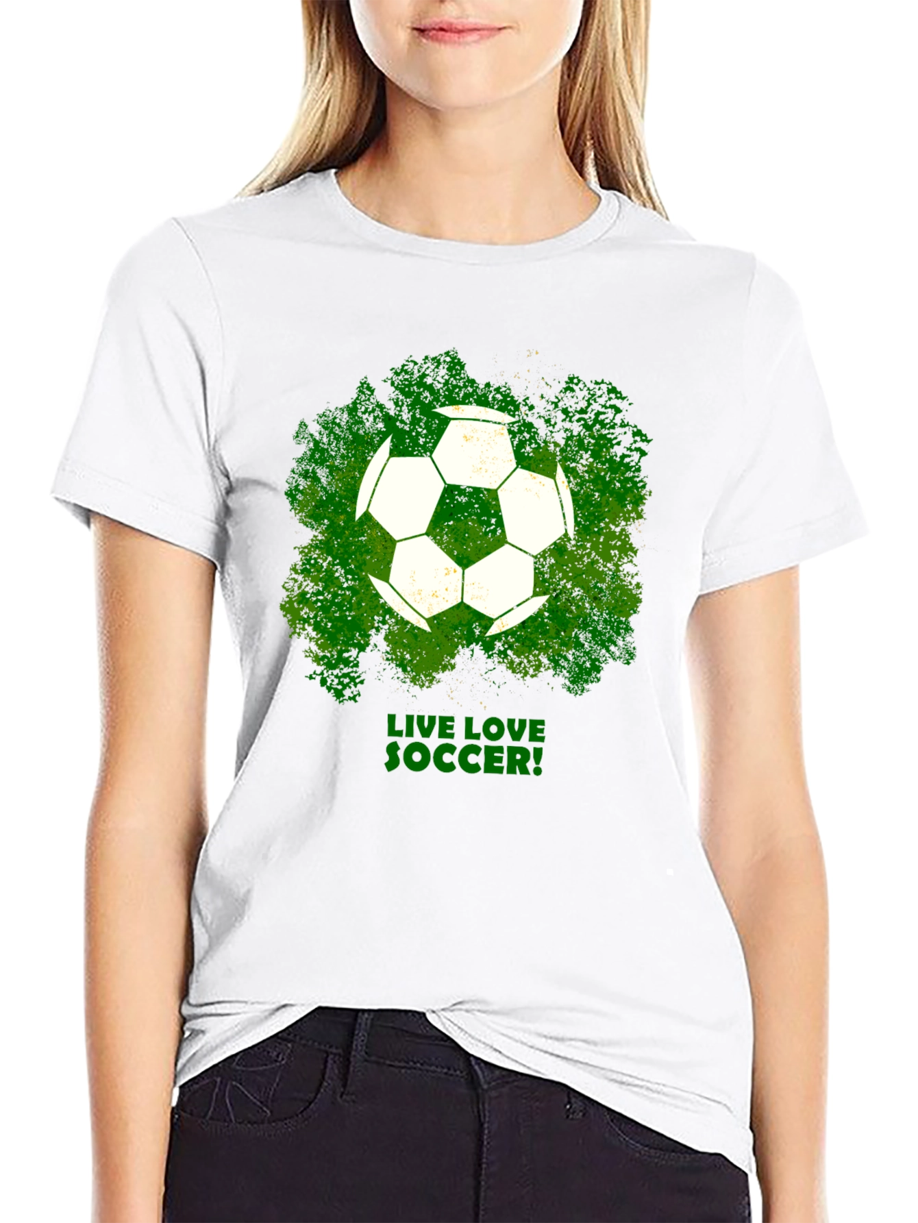 Black Live Love Soccer Graphic T-Shirt view 9