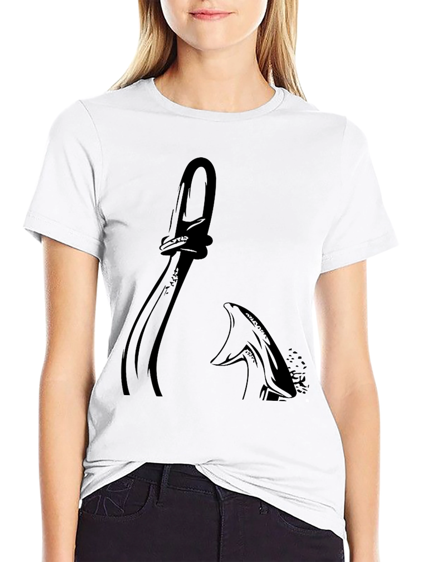 Black Stylized Cleaver Graphic T-Shirt view 9