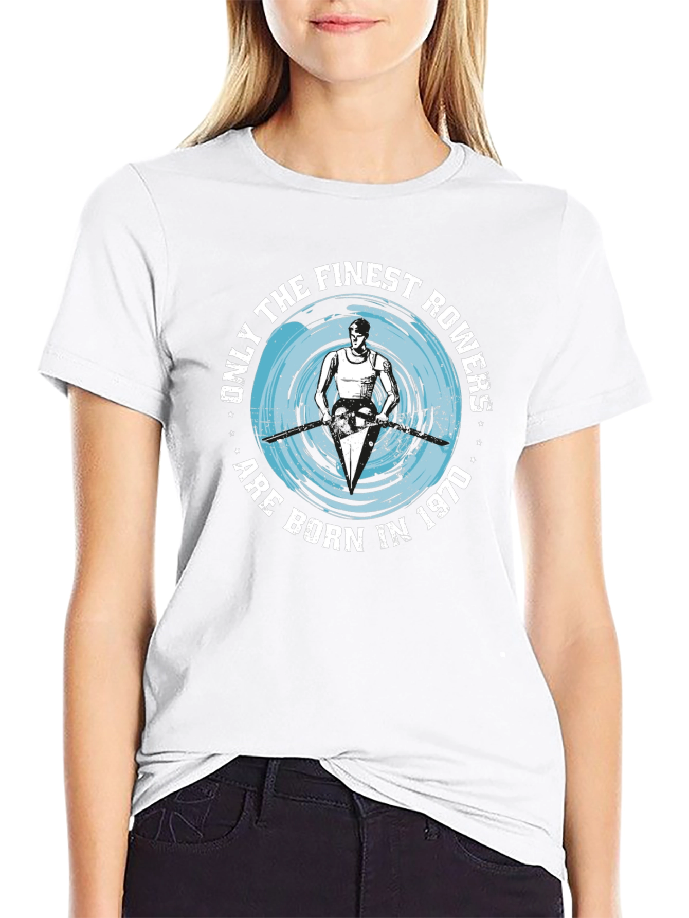 Black Finest Rowers Born in 1970 T-Shirt view 9