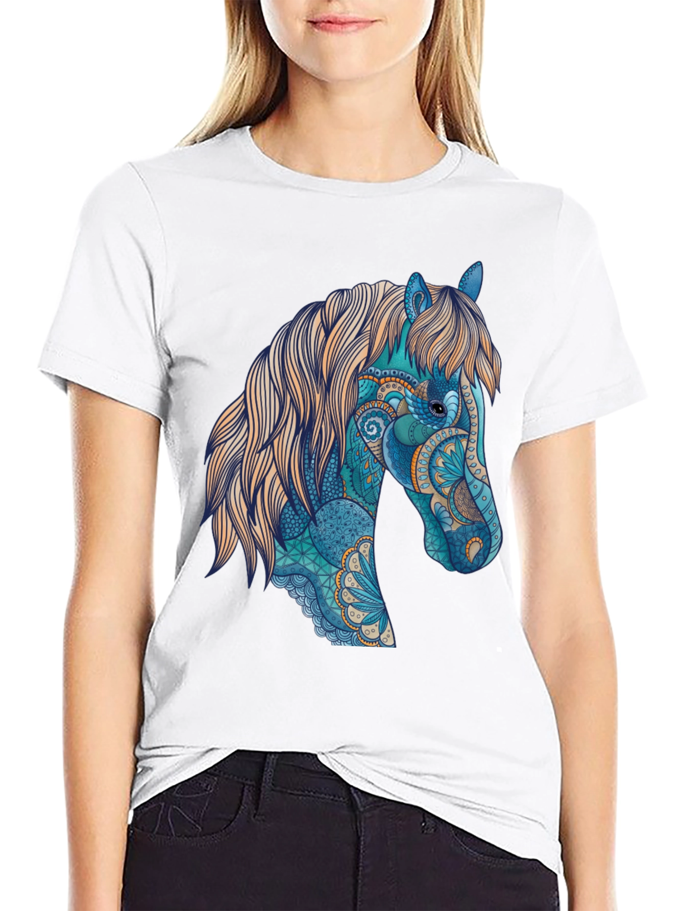 Black Horse Art Graphic T-Shirt - Unique Design view 9