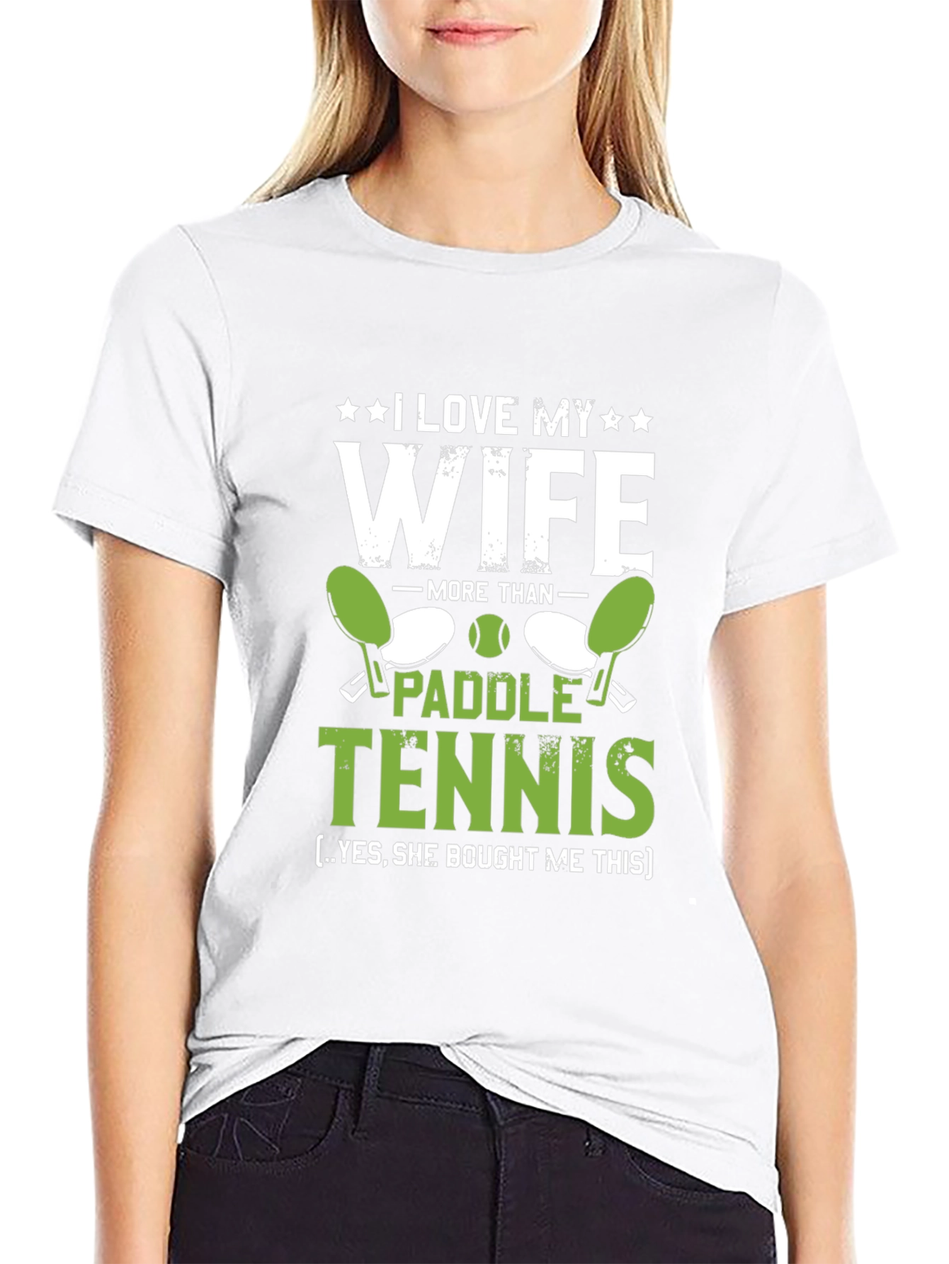 Black I Love My Wife Paddle Tennis Graphic T-Shirt view 9