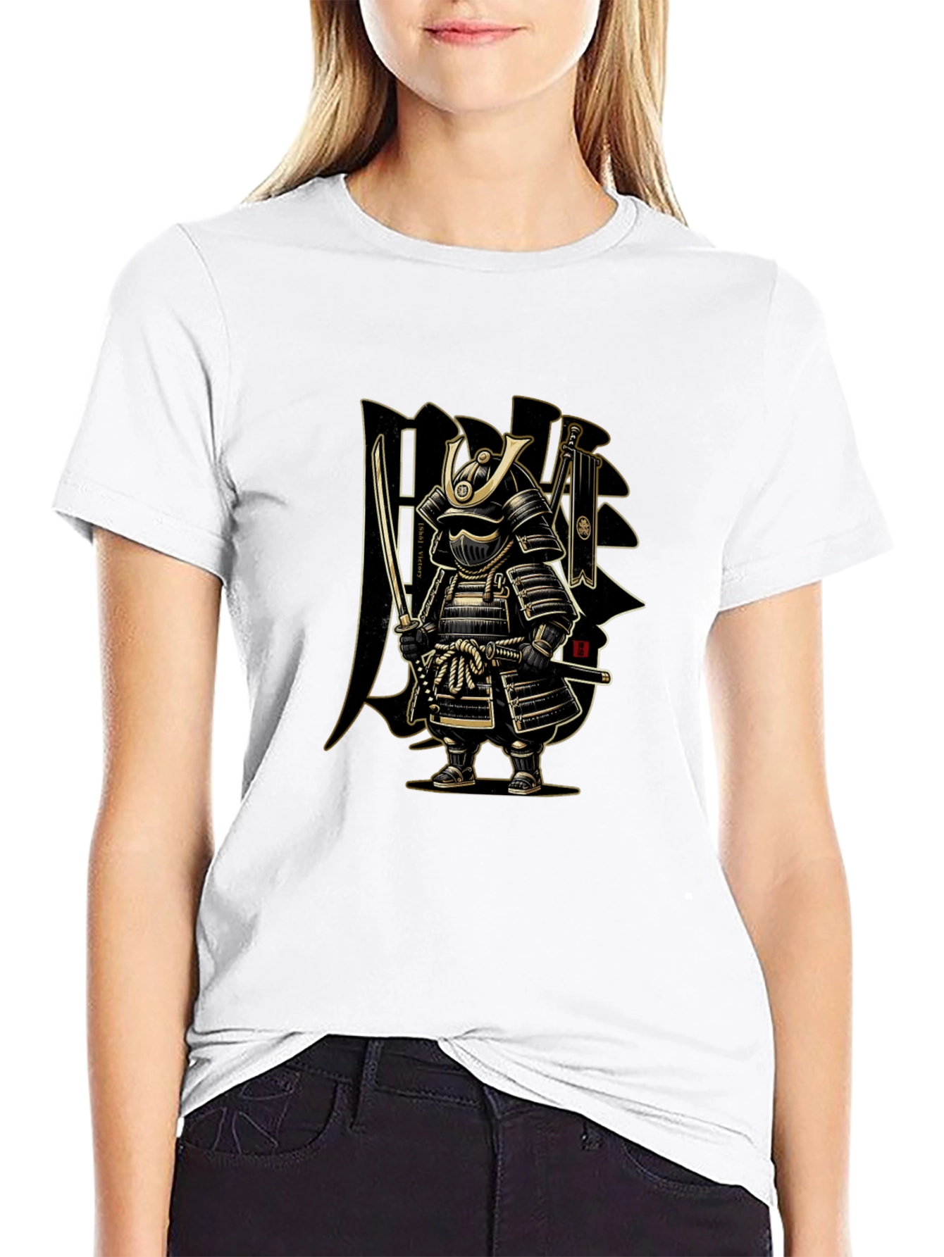 Black Samurai Warrior Graphic T-Shirt - Mens Black Tee view 9