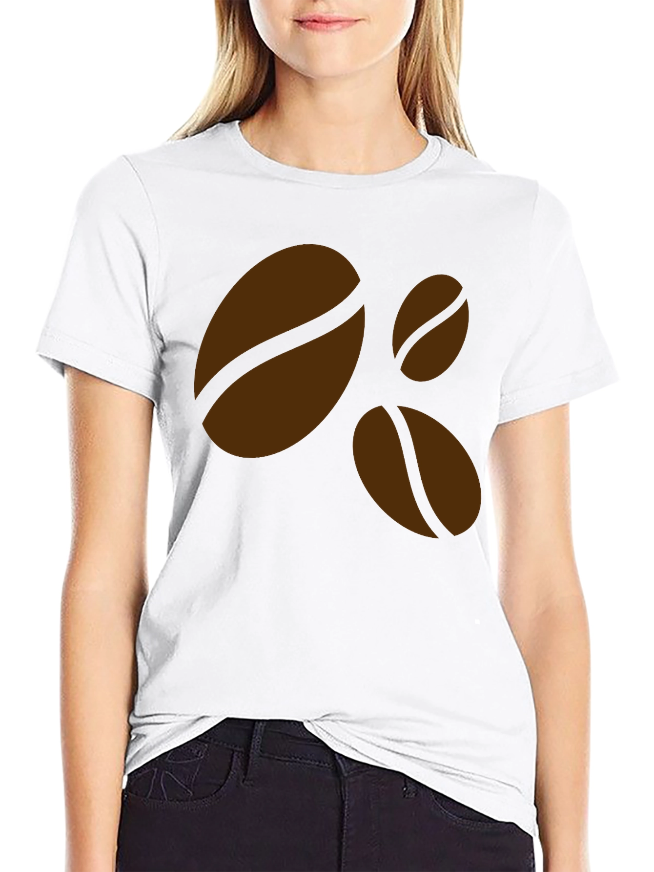 Black Coffee Bean Graphic Black T-Shirt - Casual Style view 9