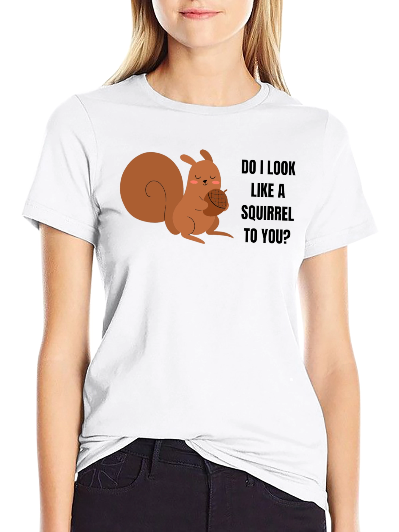 Black Funny Squirrel Graphic Tee - Do I Look Like a Squirrel to You? view 9