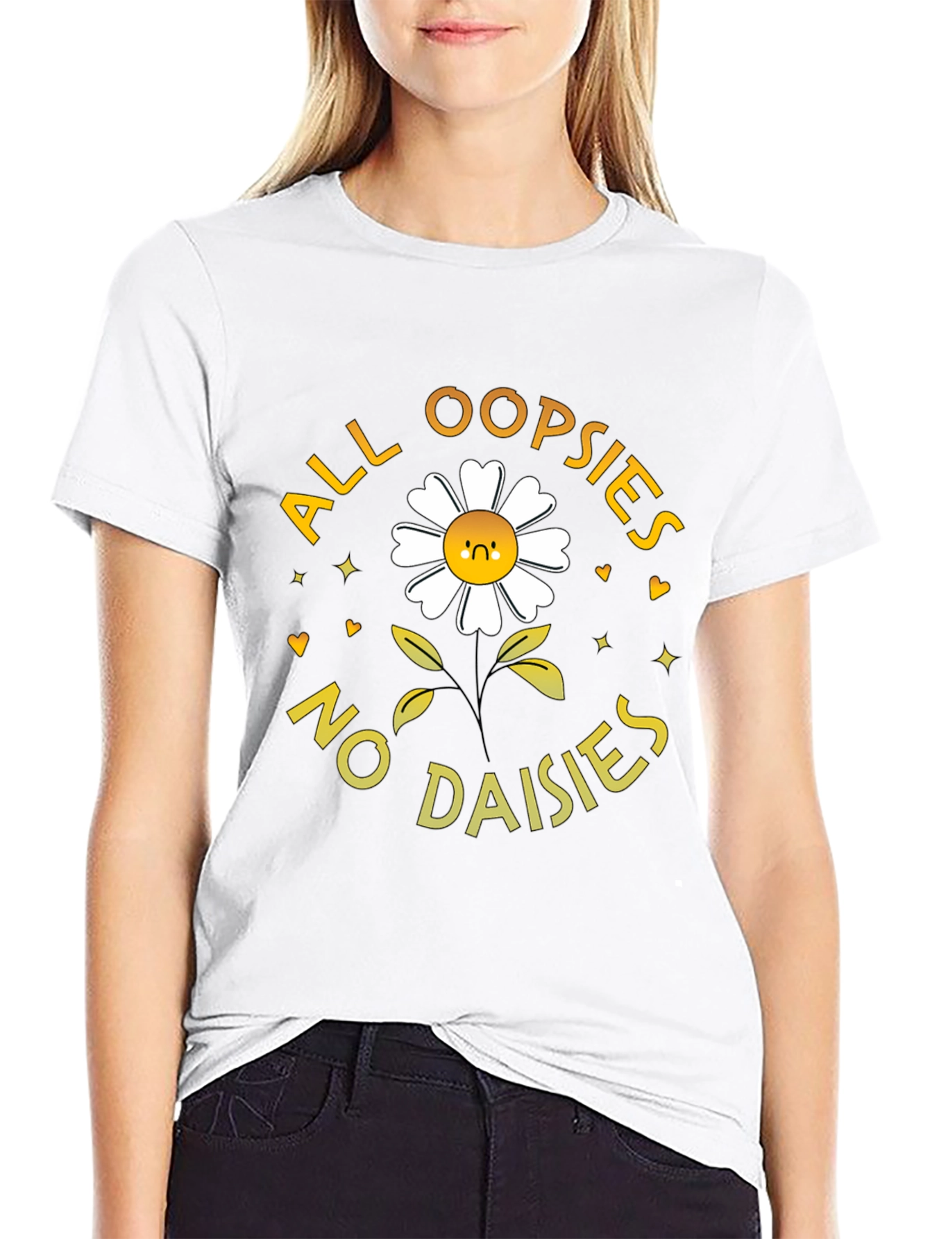 Black All Oopsies No Daisies Graphic T-Shirt view 9