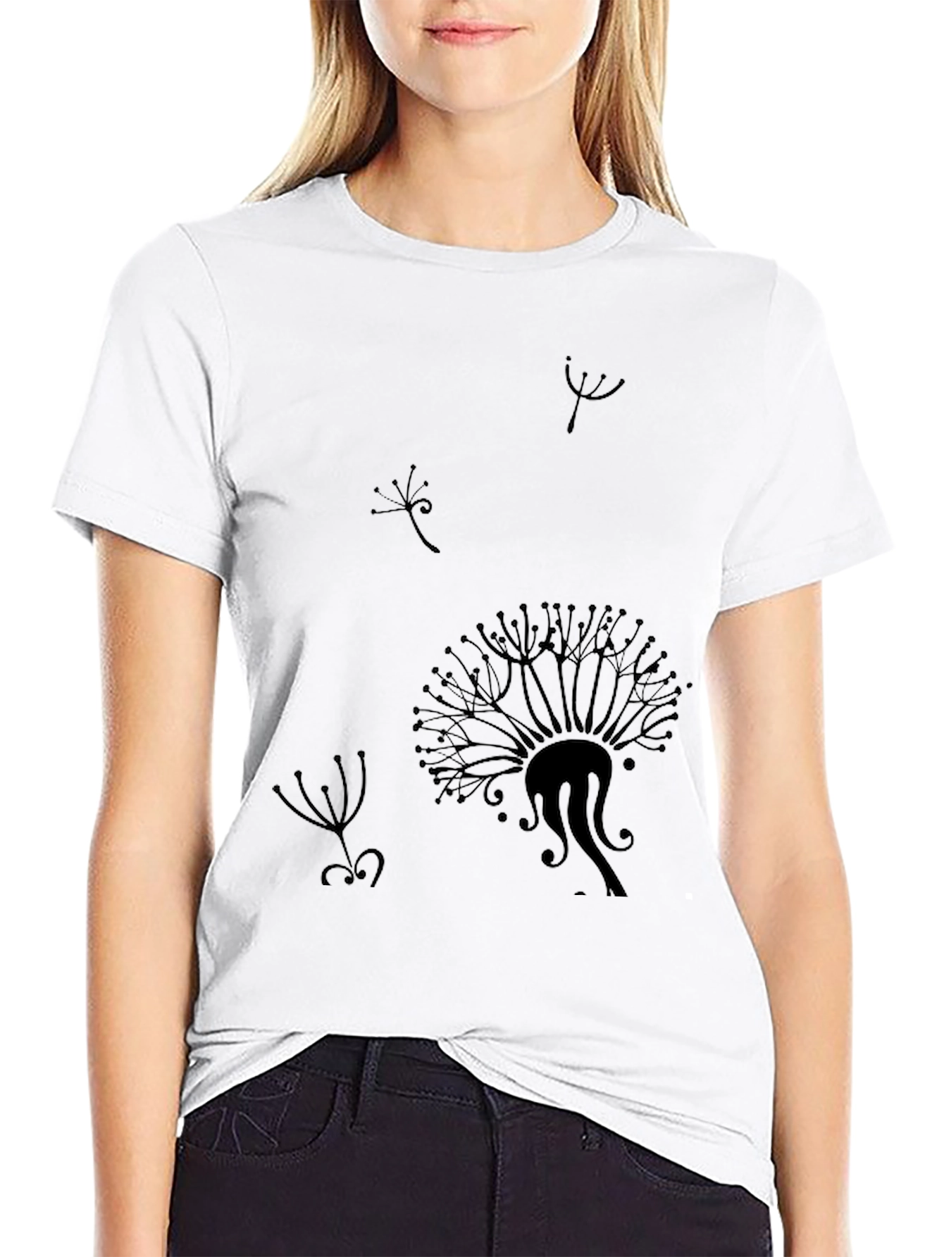 Black Black Dandelion Graphic Tee view 9