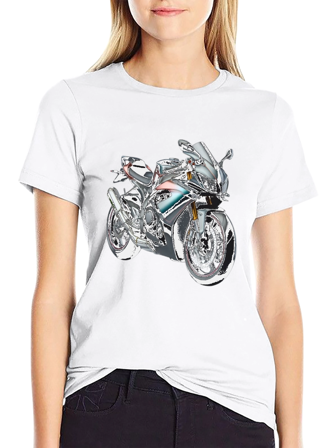 Black Motorcycle Graphic Tee - Ride in Style view 9