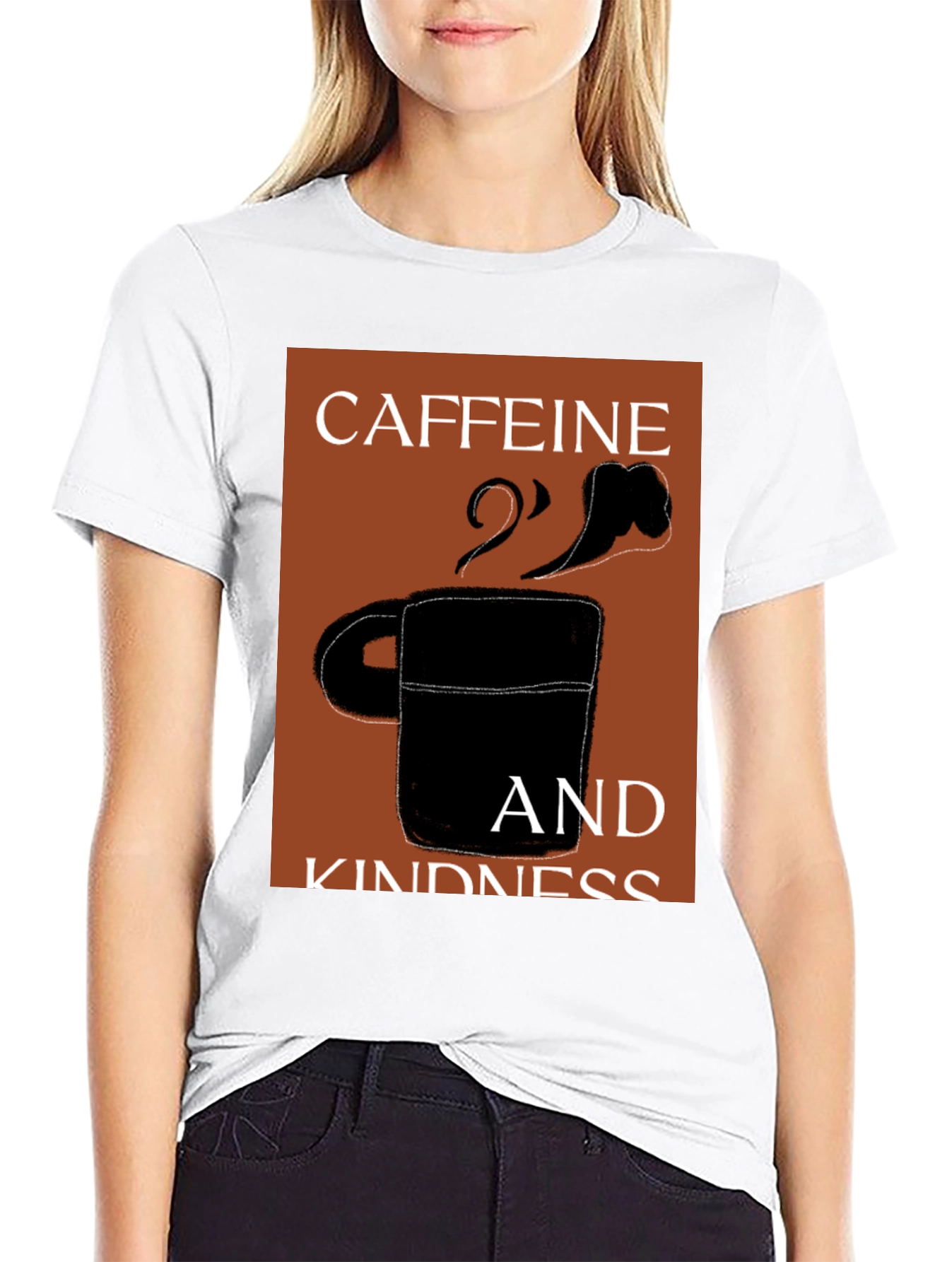 Black Caffeine & Kindness Black Graphic T-Shirt view 9