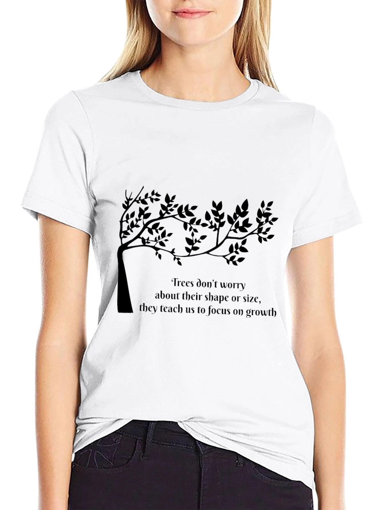 Black Inspirational Tree Graphic Tee - Focus on Growth view 9