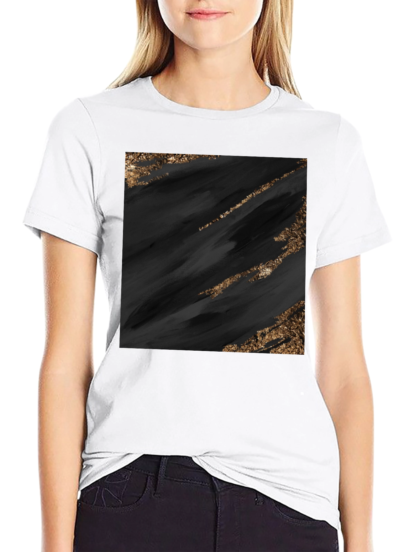 Black Abstract Art Black Tee view 9