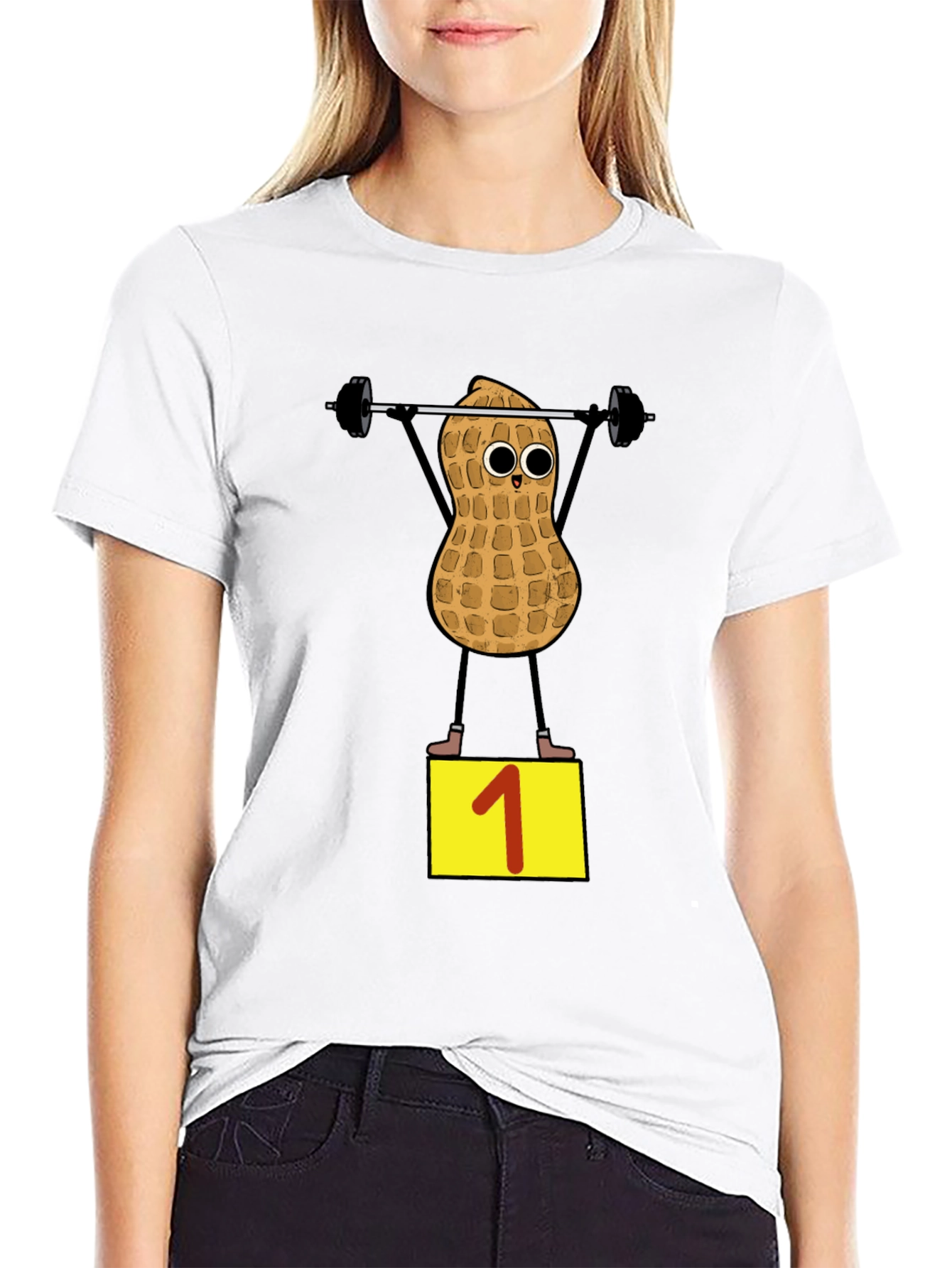 Peanut Weightlifter T-Shirt - Black - 9