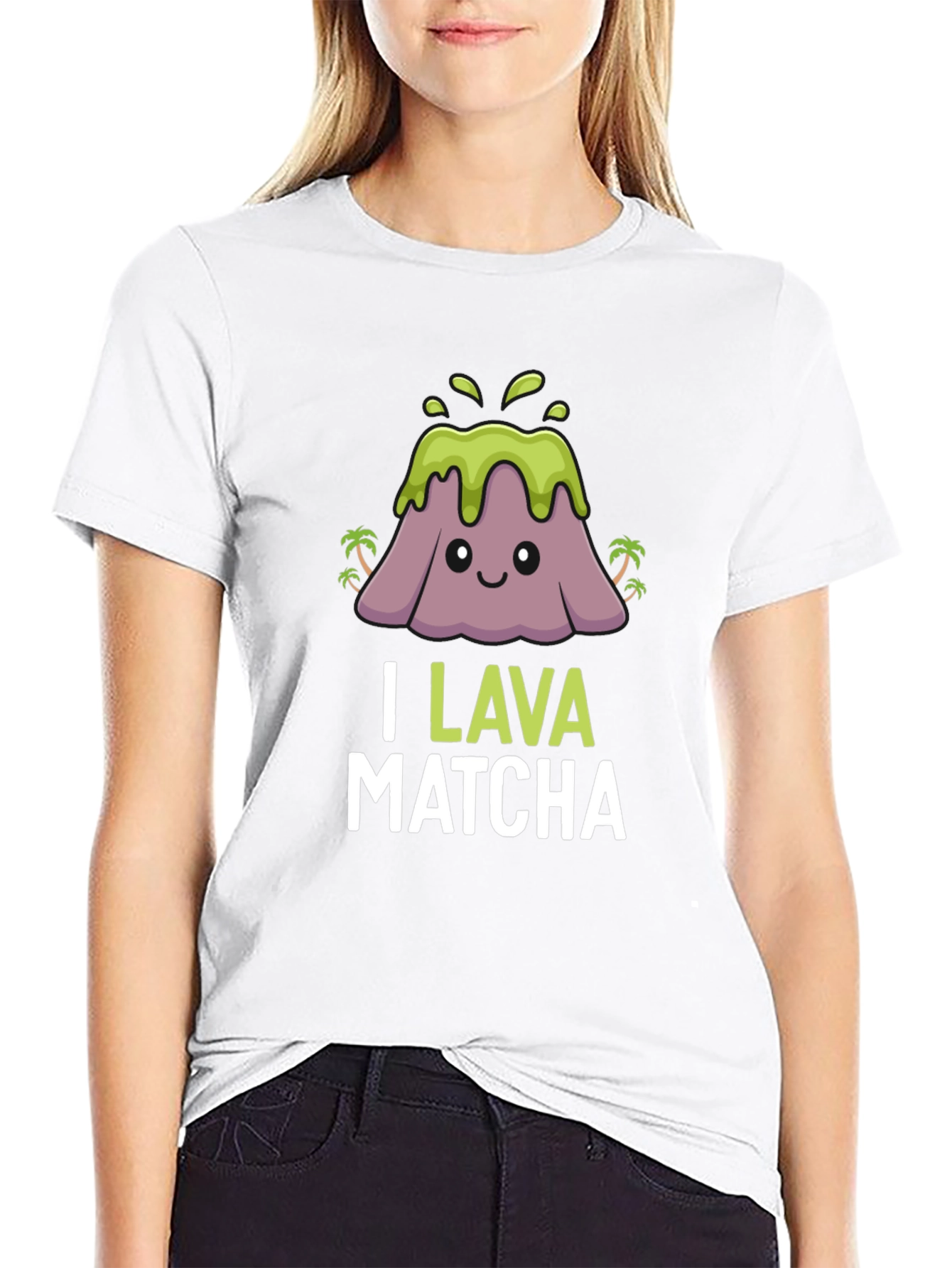 Black I Lava Matcha T-Shirt - Cute Kawaii Volcano Tee view 9