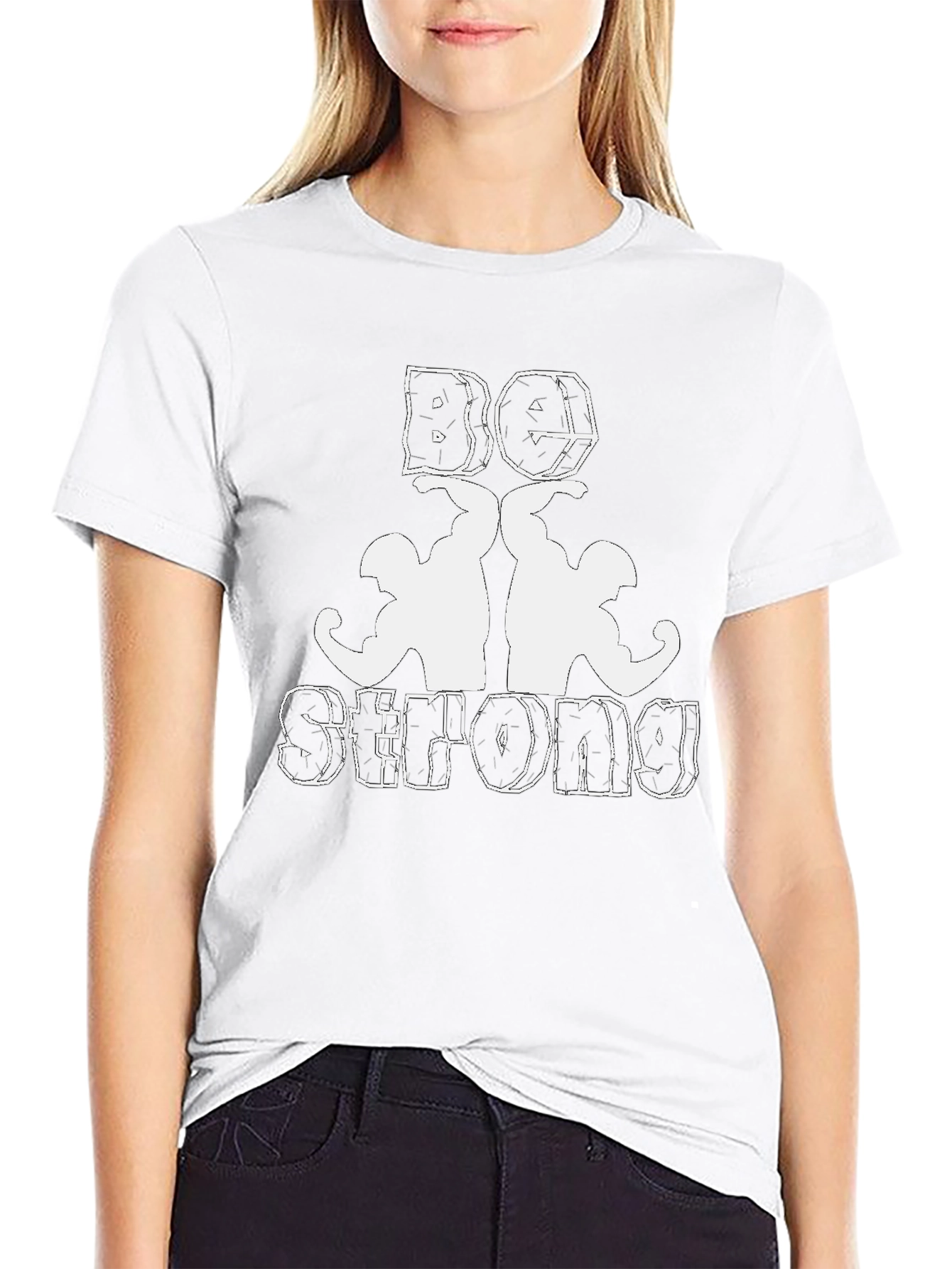 Black Be Strong T-Shirt - Black Gym Tee view 9