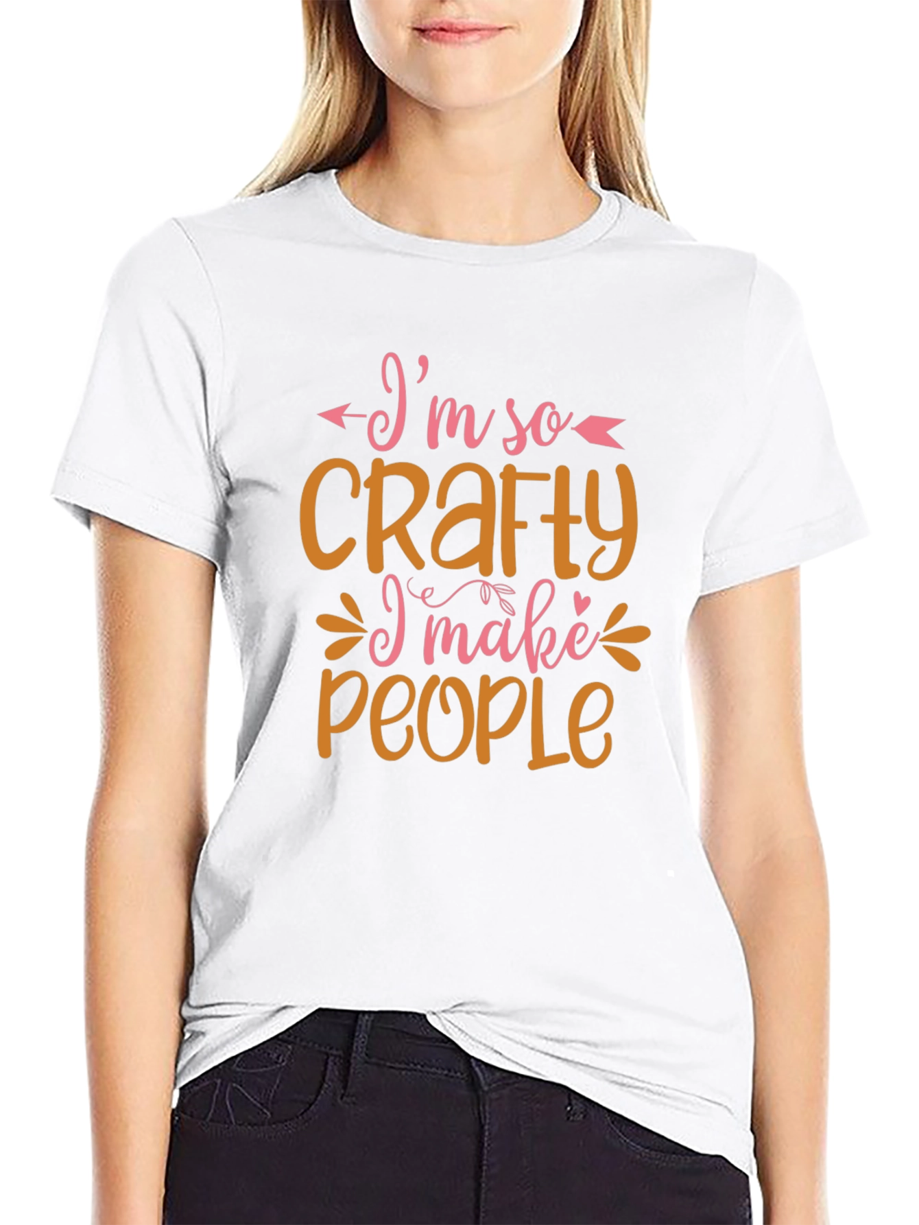 Black I'm So Crafty T-Shirt - Funny DIY Hobby Tee view 9