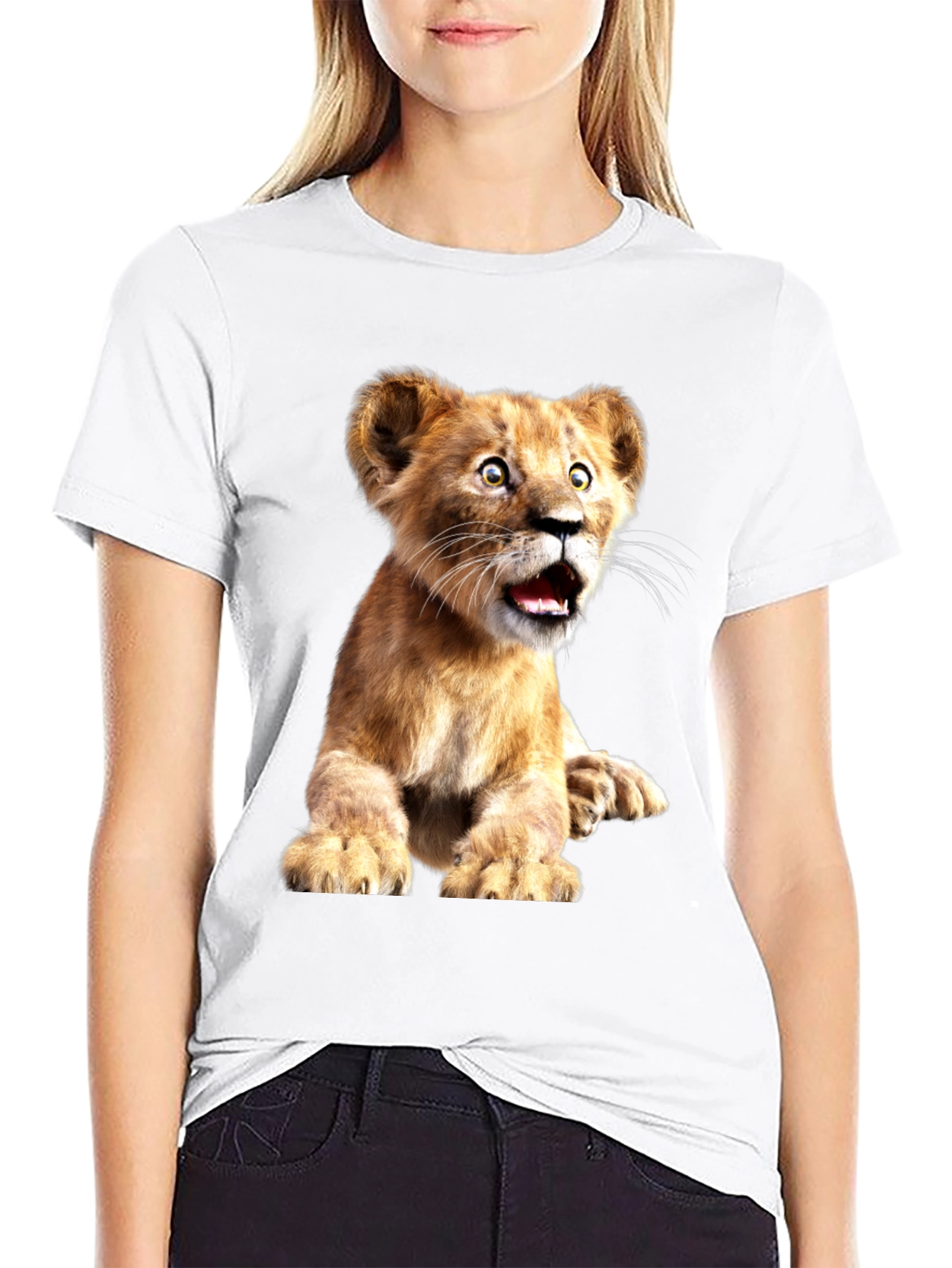 Black Lion Cub Graphic Tee - Soft Cotton Blend view 9