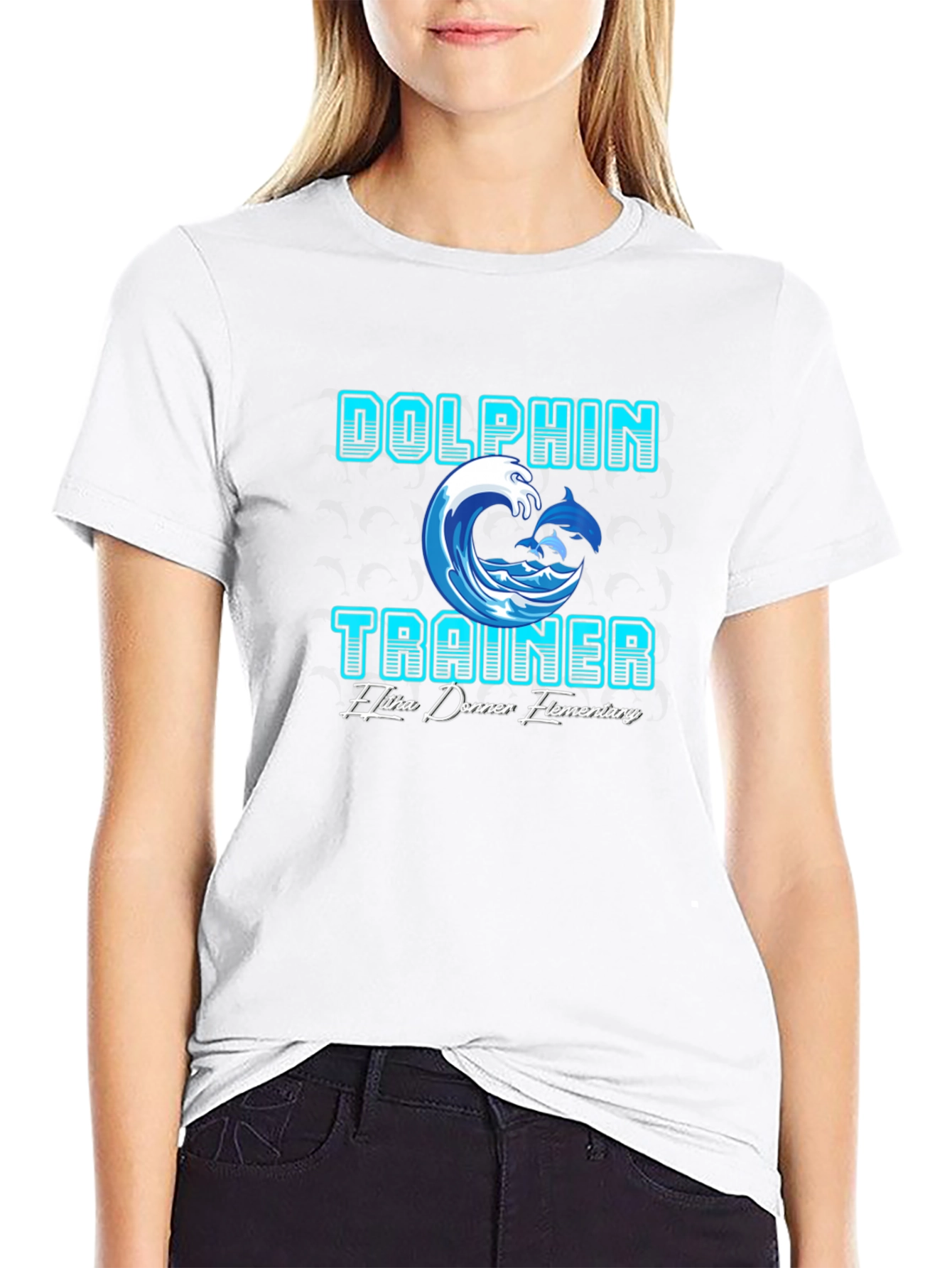 Black Dolphin Trainer T-Shirt - Elitha Donner Elementary view 9