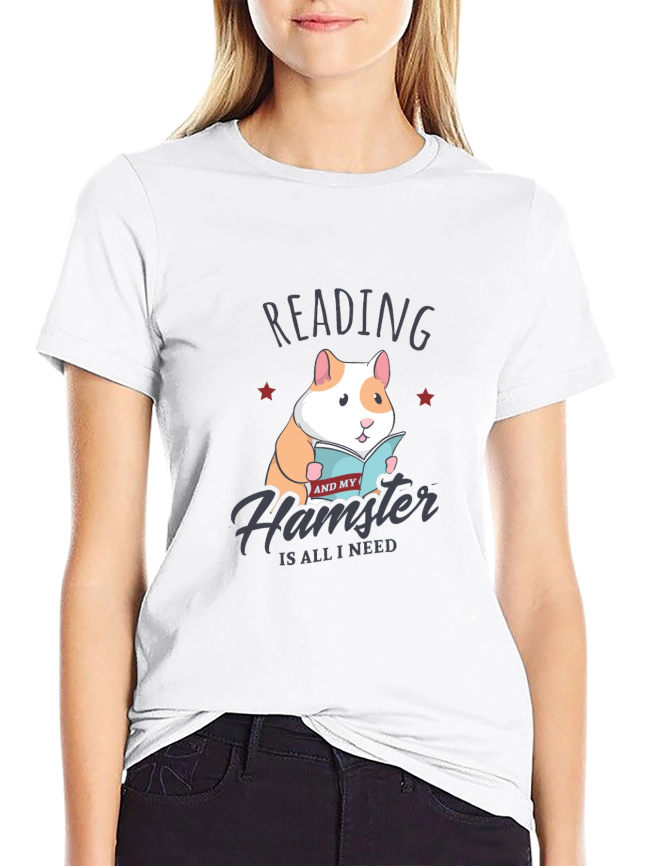 Reading Hamster T-Shirt:  Cute Graphic Tee - 9