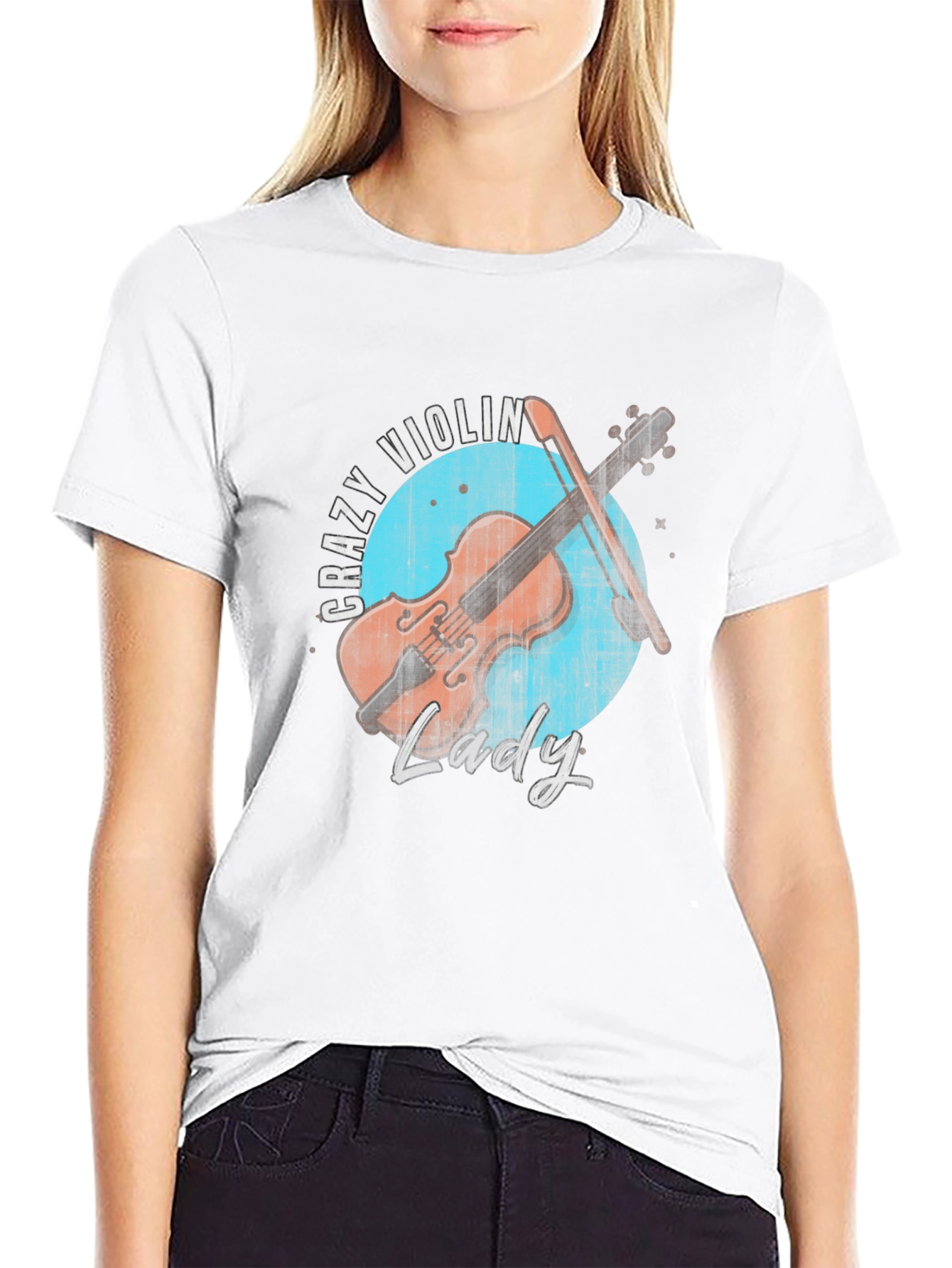 Crazy Violin Lady Graphic Tee - 9