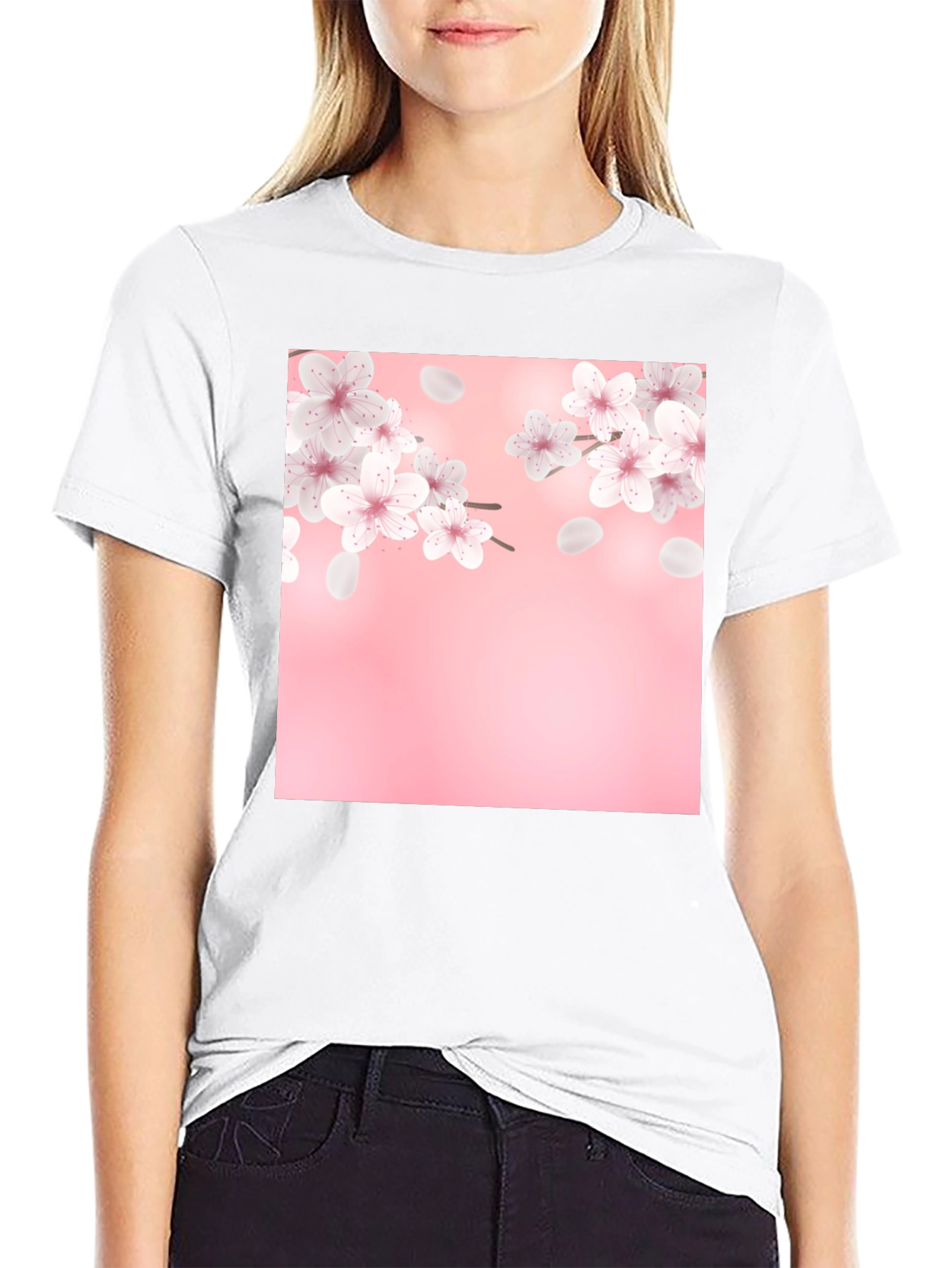 Black Cherry Blossom T-Shirt - Black view 9