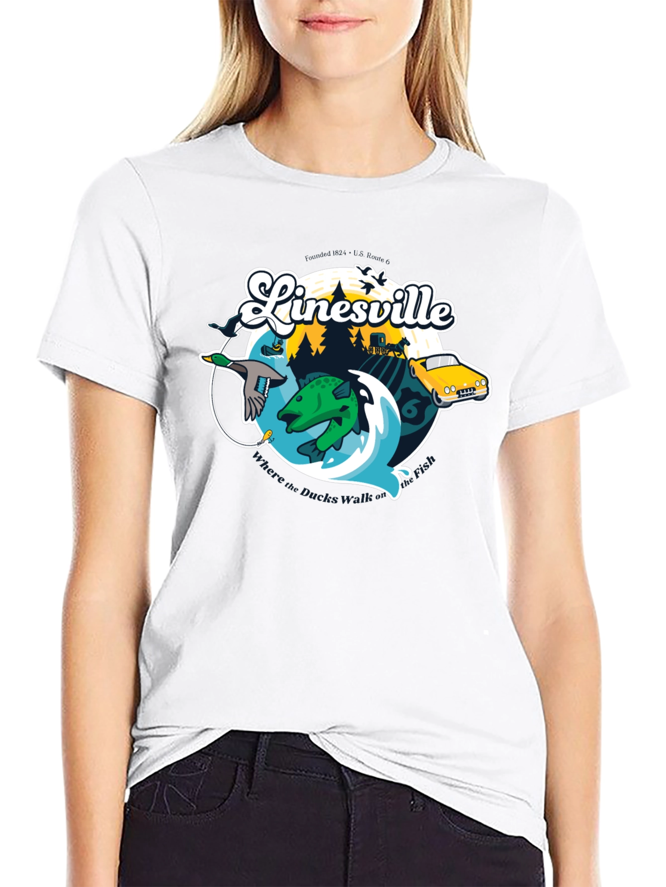 Black Linesville Graphic T-Shirt view 9