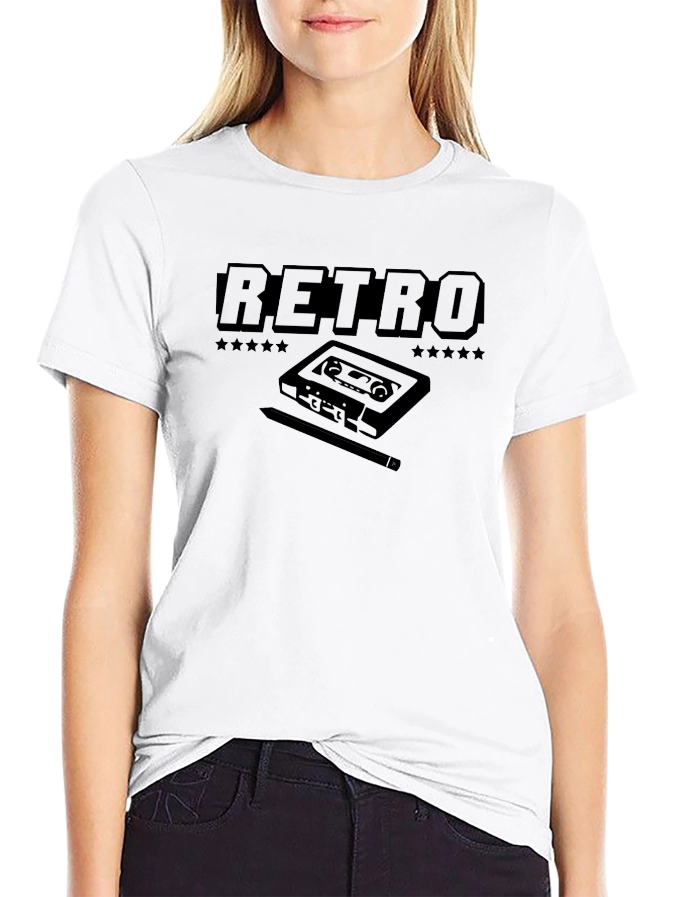 Black Retro Cassette Tape T-Shirt - Classic Vintage Style Tee view 9