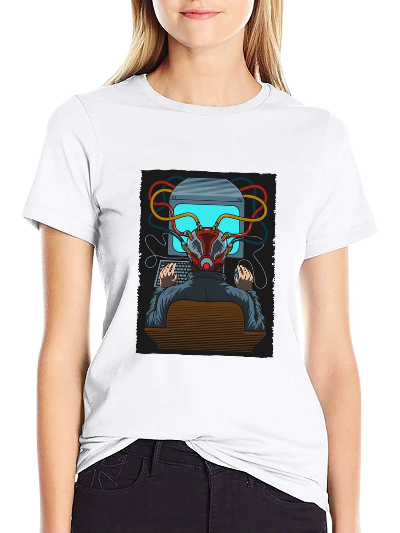 Black Hacker Graphic T-Shirt - Cyberpunk Style Tee view 9