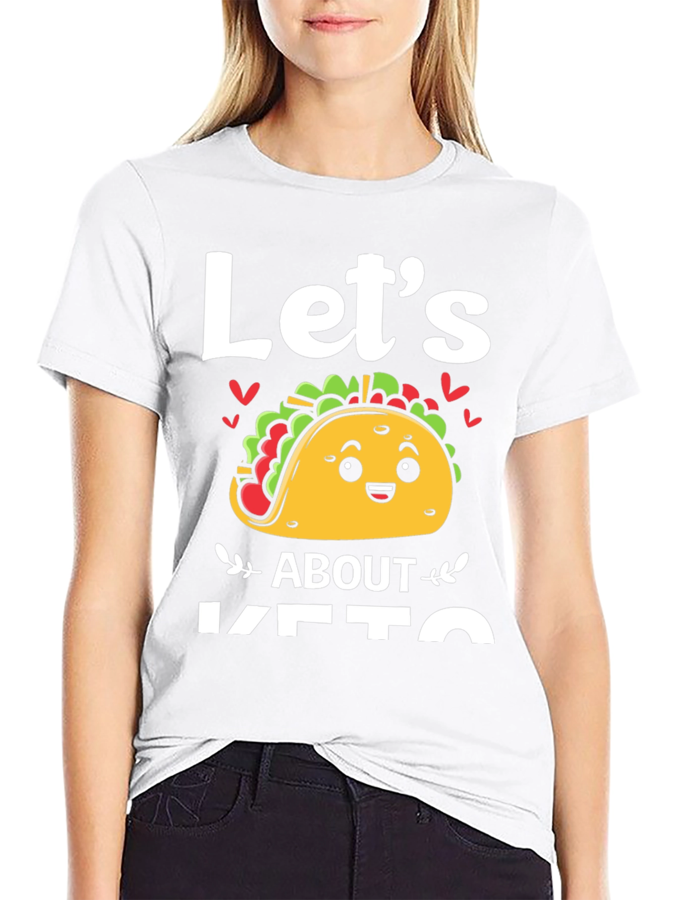 Black Let's Taco About Keto T-Shirt view 9