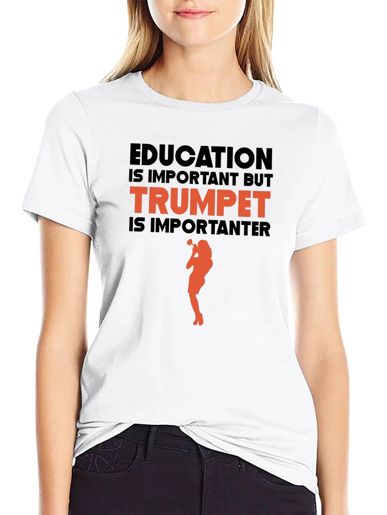 Black Trumpet is Importanter T-Shirt - Musician Gift view 9