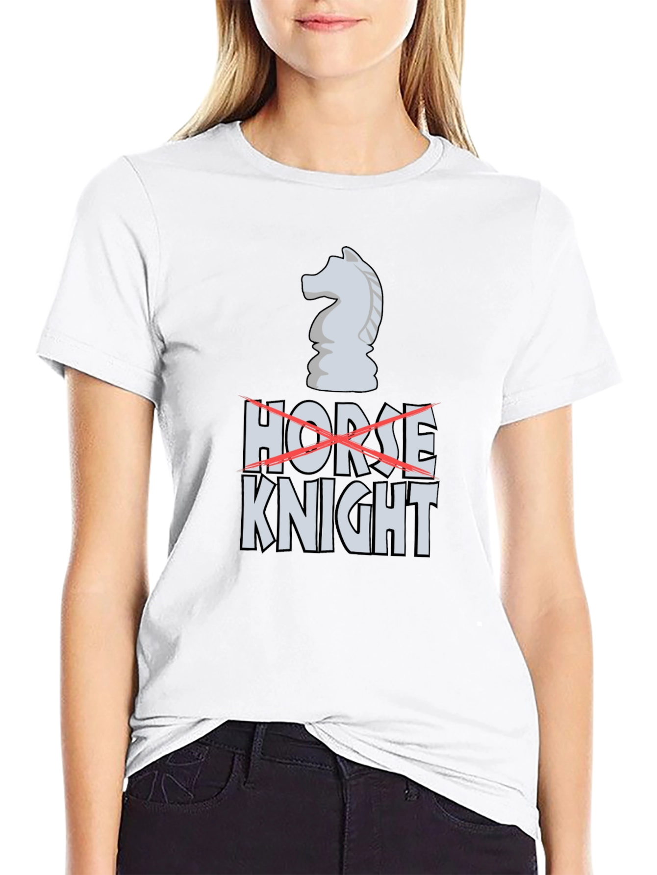 Black Chess Knight Graphic T-Shirt - No Horse! view 9